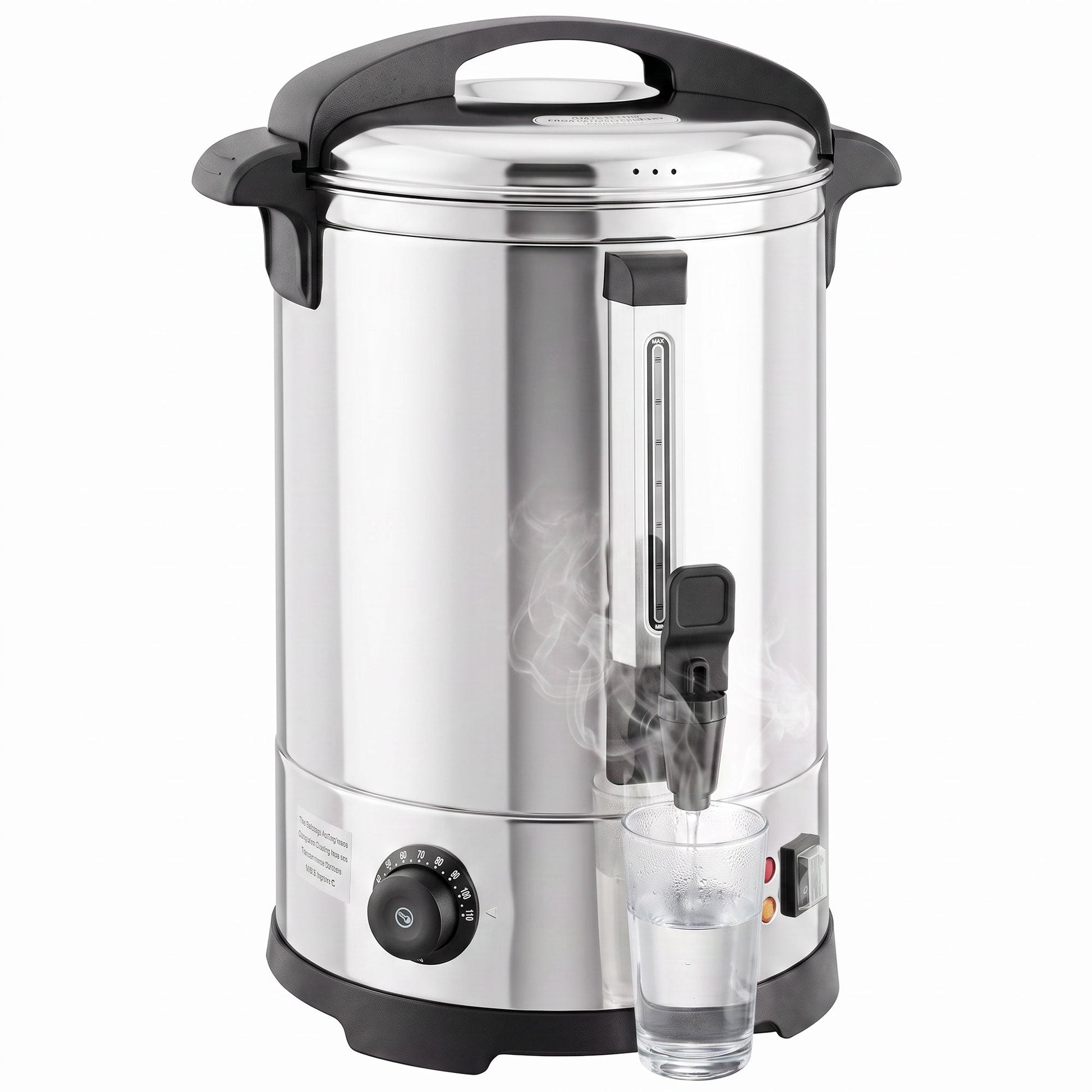 6.5L Catering Urn, 1500W Hot Water Boiler Dispenser with Thermostat, Stainless Steel Tea Urn Kettle with Keep Warm Function, Adjustable Temperature and Easy Pour Tap for Home Office Parties