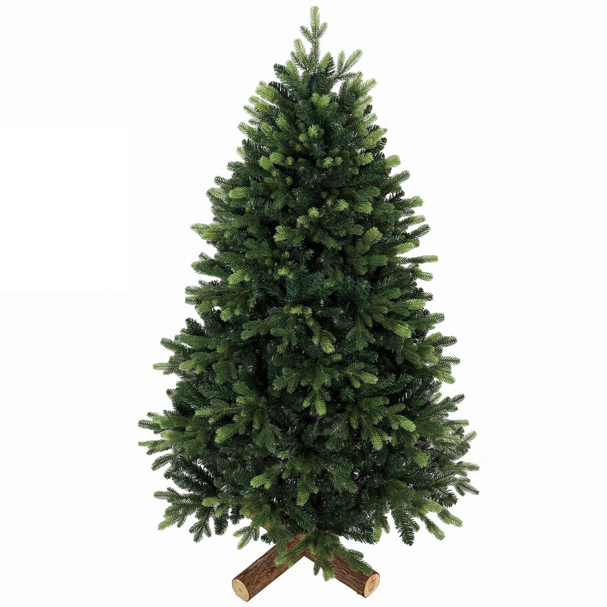 5ft Artificial Christmas Tree, Hinged Xmas Tree with 1620 PE & PVC Branch Tips, Solid Fir Wood Stand, Auto Open for Home Office Holiday Decoration, Green