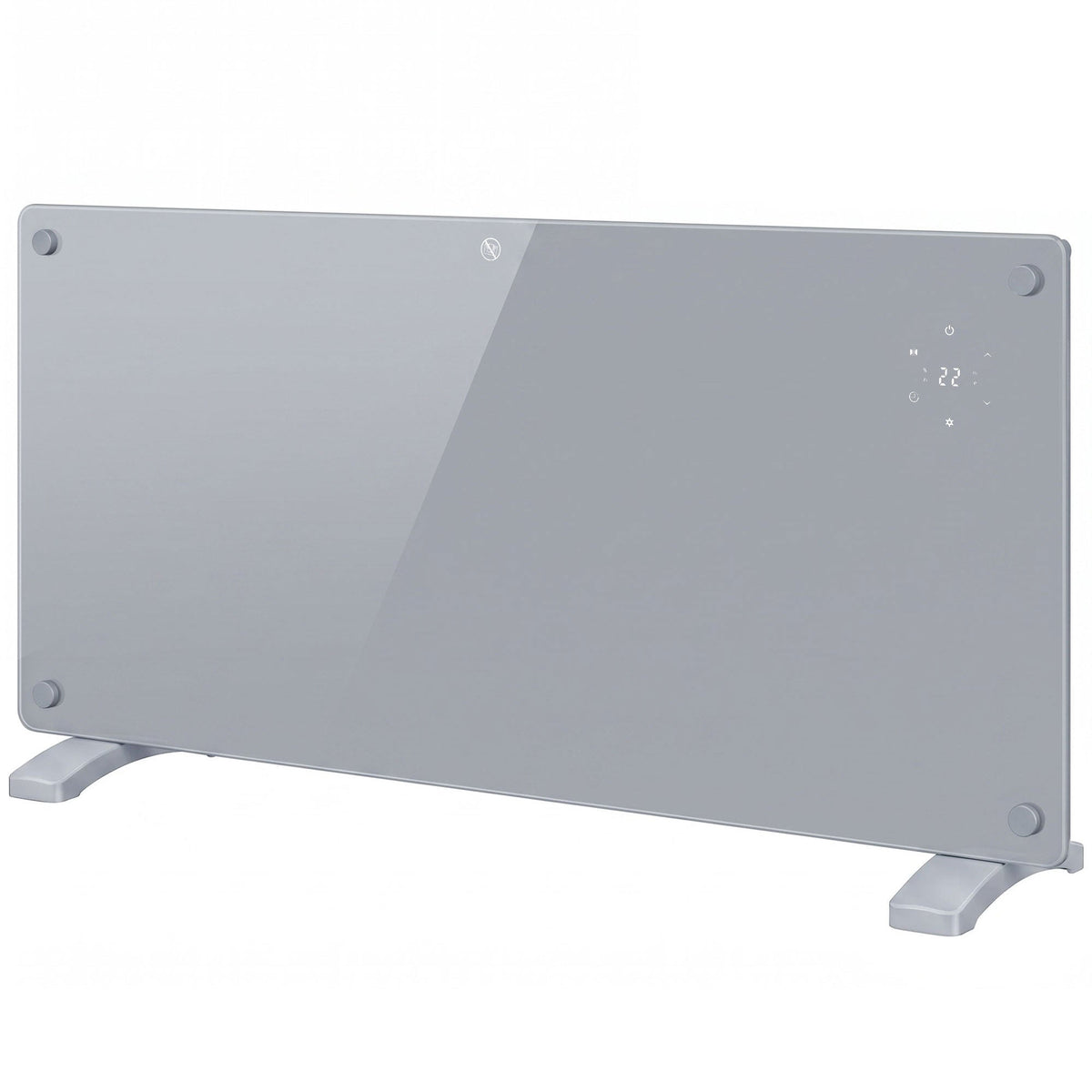 2000W Smart Glass Panel Heater Wall Mounted & Freestanding, Wifi Enabled, Works With Alexa & Google Home, Electric Heater with Weekly Timer, Open Window & Anti-Frost Mode, Thermostat, Grey