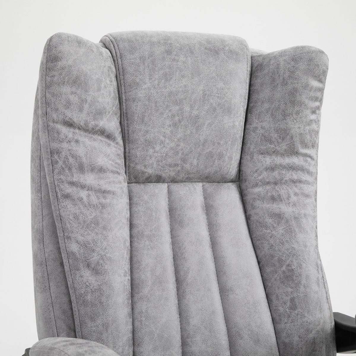 Vinsetto Office Chair with Massage and Heat, Microfibre Reclining Computer Desk Chair with Footrest and Adjustable Height, Swivel Wheels for Home Office, Grey