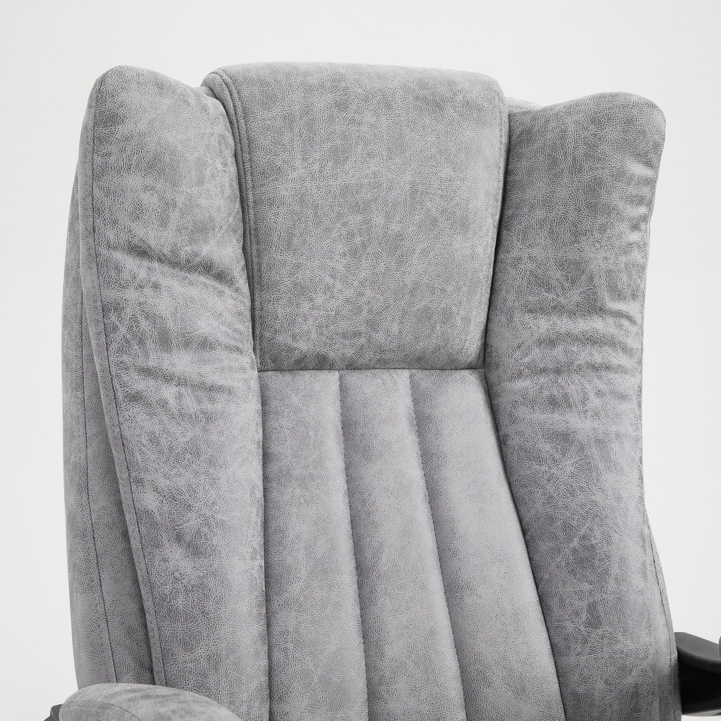 Vinsetto Office Chair with Massage and Heat, Microfibre Reclining Computer Desk Chair with Footrest and Adjustable Height, Swivel Wheels for Home Office, Grey