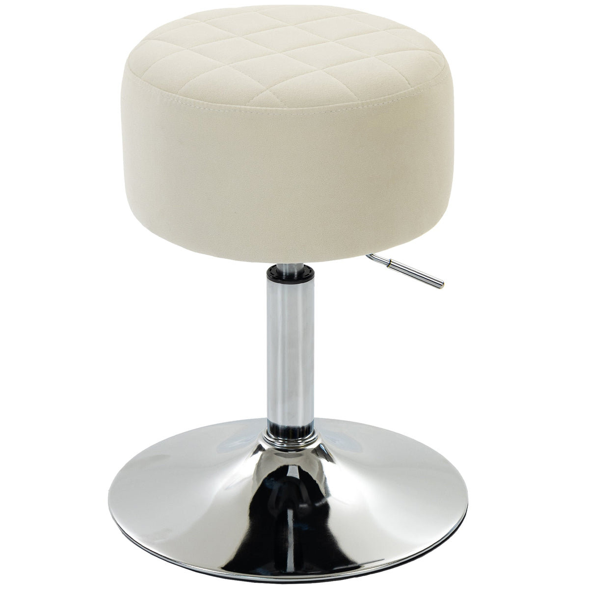 Bar Stool, Modern Adjustable Swivel Barstool with Velvet-Feel Seat, Kitchen Chair, Counter Height Kitchen Chair, 1 Piece, Beige