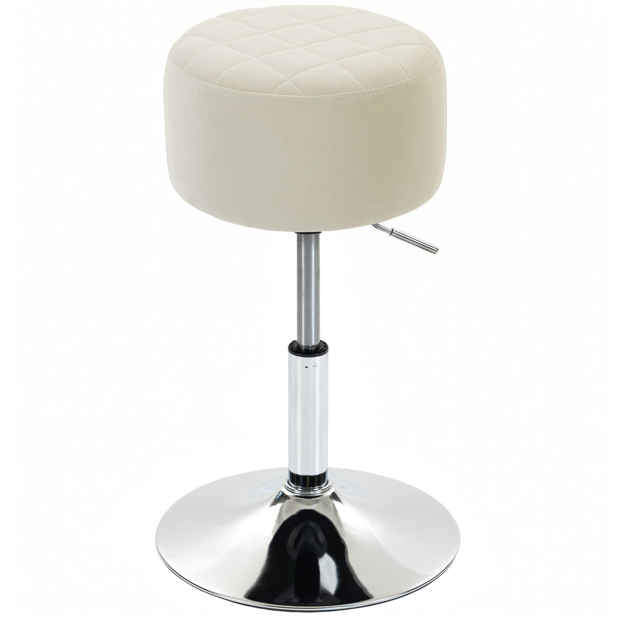 Bar Stool, Modern Adjustable Swivel Barstool with Velvet-Feel Seat, Kitchen Chair, Counter Height Kitchen Chair, 1 Piece, Beige