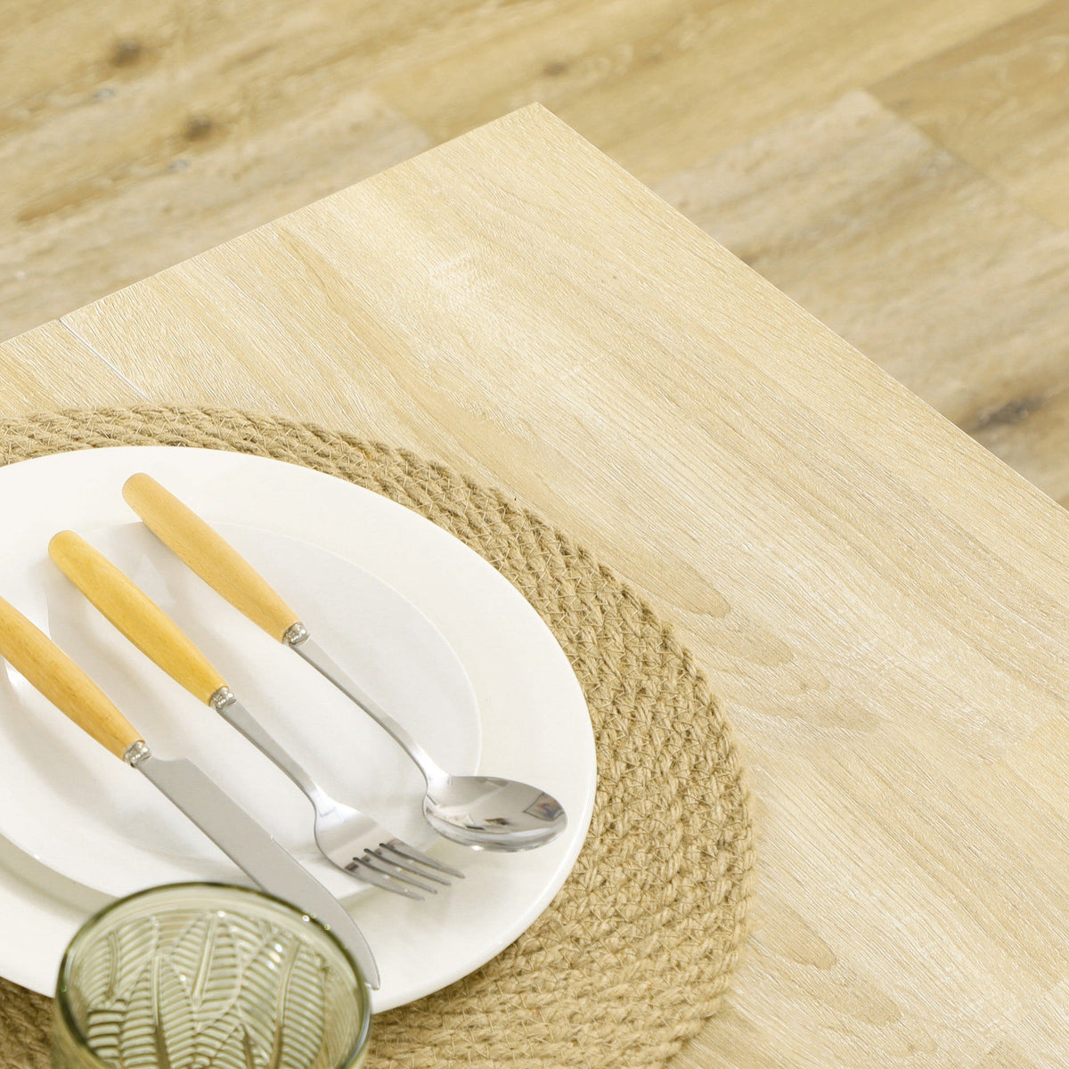 Dining Table for 4 to 6, 120W x 69D x 75H cm, Modern Kitchen Table with Wood Effect Tabletop for Dining Room, Kitchen, Living Room, Oak