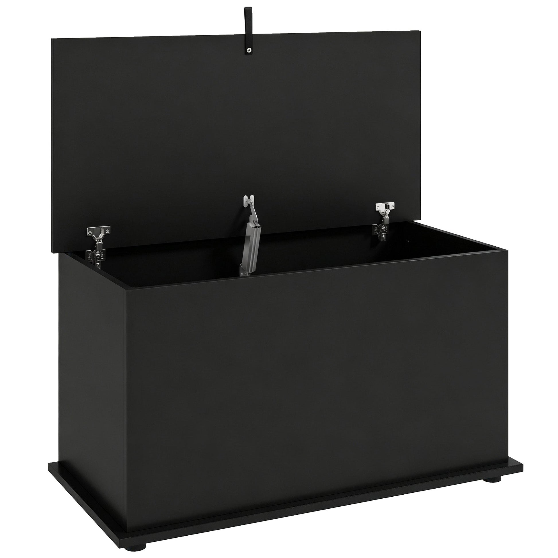 Storage Chest, Large 102L Blanket Box, Shoe Bench with Safety Hinged Lid, Storage Trunk, Bed End Bench for Bedroom, Hallway, Living room, Playroom, 80 x 40 x 45cm, Black
