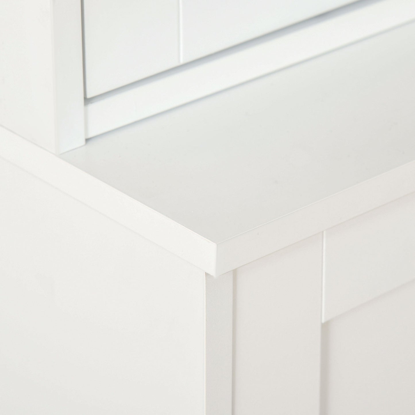 Modern Bookcase with Glass Doors, Display Storage Cabinet w/ Adjustable Shelves, White - HOMCOM