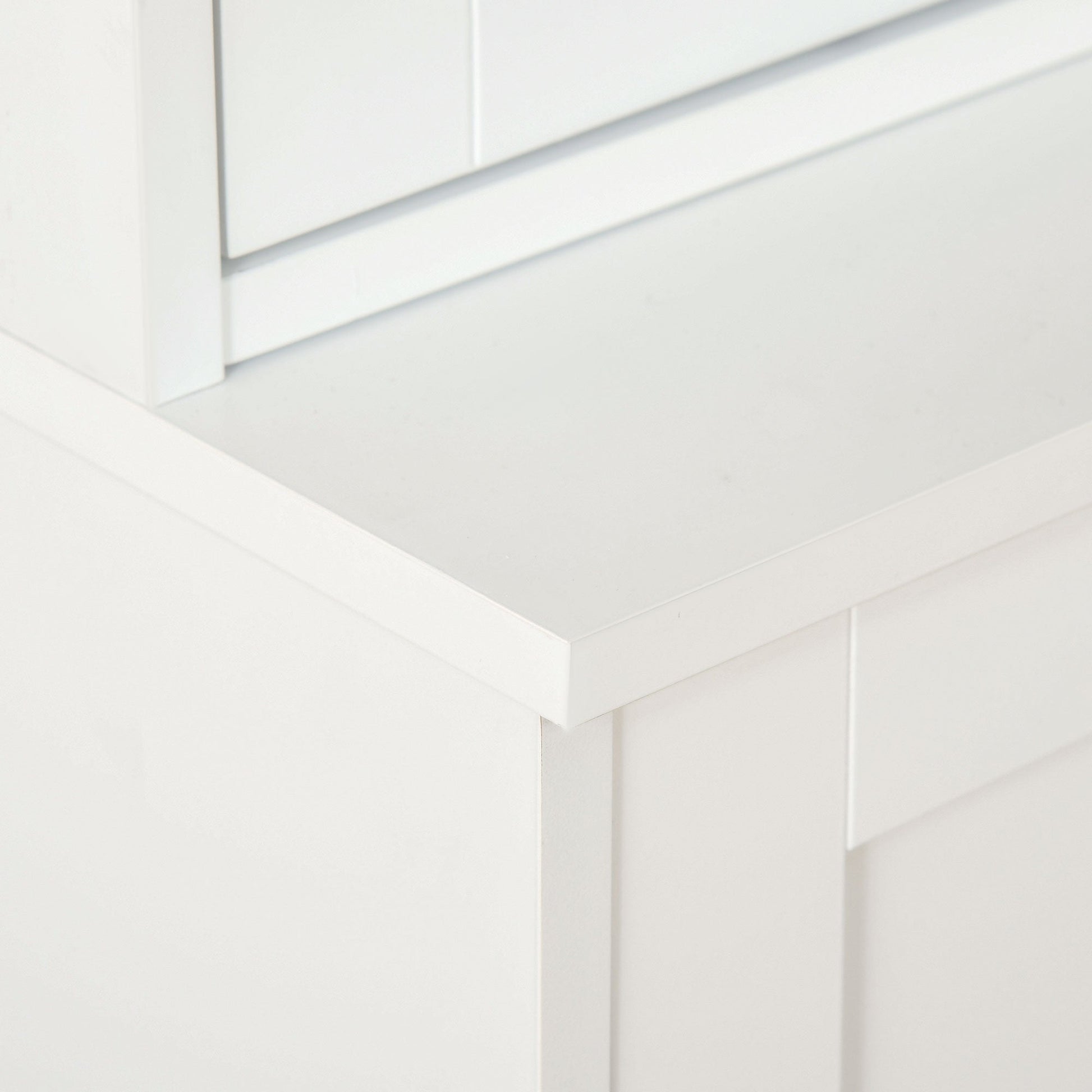 Modern Bookcase with Glass Doors, Display Storage Cabinet w/ Adjustable Shelves, White - HOMCOM