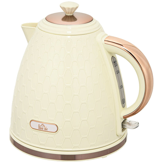 Electric Kettle, 1.7L, Fast Boil, 3000W Cordless Water Kettle with Removable Washable Anti-scale Filter, Auto Shut-off, 360° Swivel, Beige