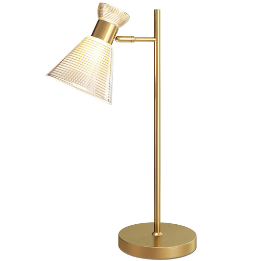 Modern Table Lamp, Bedside Lamp with Adjustable Flower-Shaped Head and E27 Socket for Living Room Bedroom Study, Bulb Not Included, Gold Tone