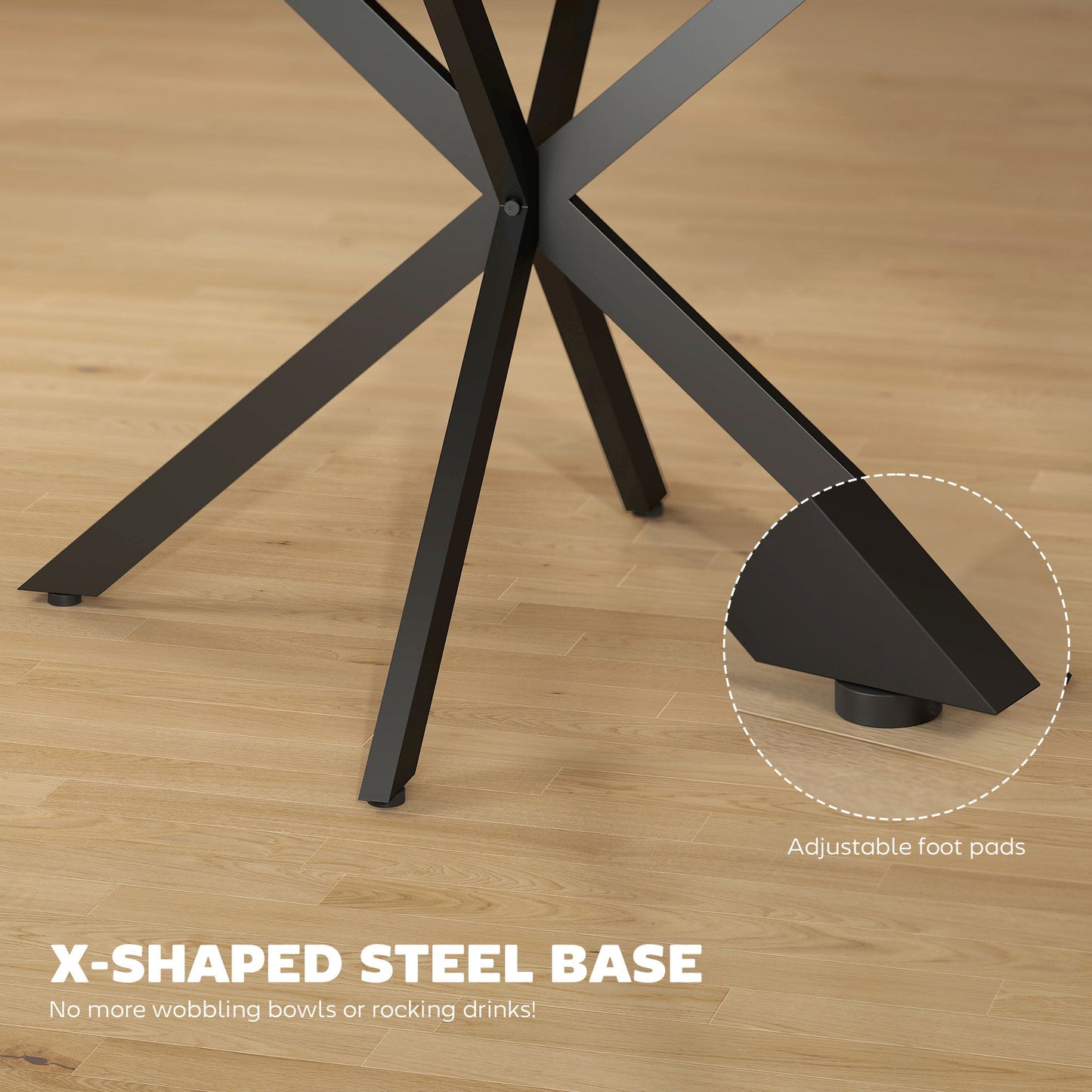 Extendable Dining Table for 4-6, 100-135 cm Kitchen Dinner Table with Butterfly Leaf and X-Shape Base, Space-Saving, Round to Oval for Home, Living Room, Natural Wood