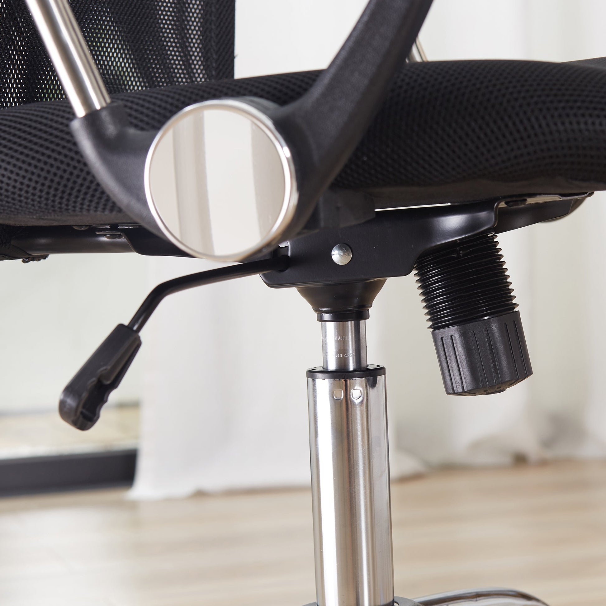 HOMCOM Mesh Office Chair, High Back Computer Desk Chair, Swivel Chair with Height Adjustable, Study Chair for Home Office, Black