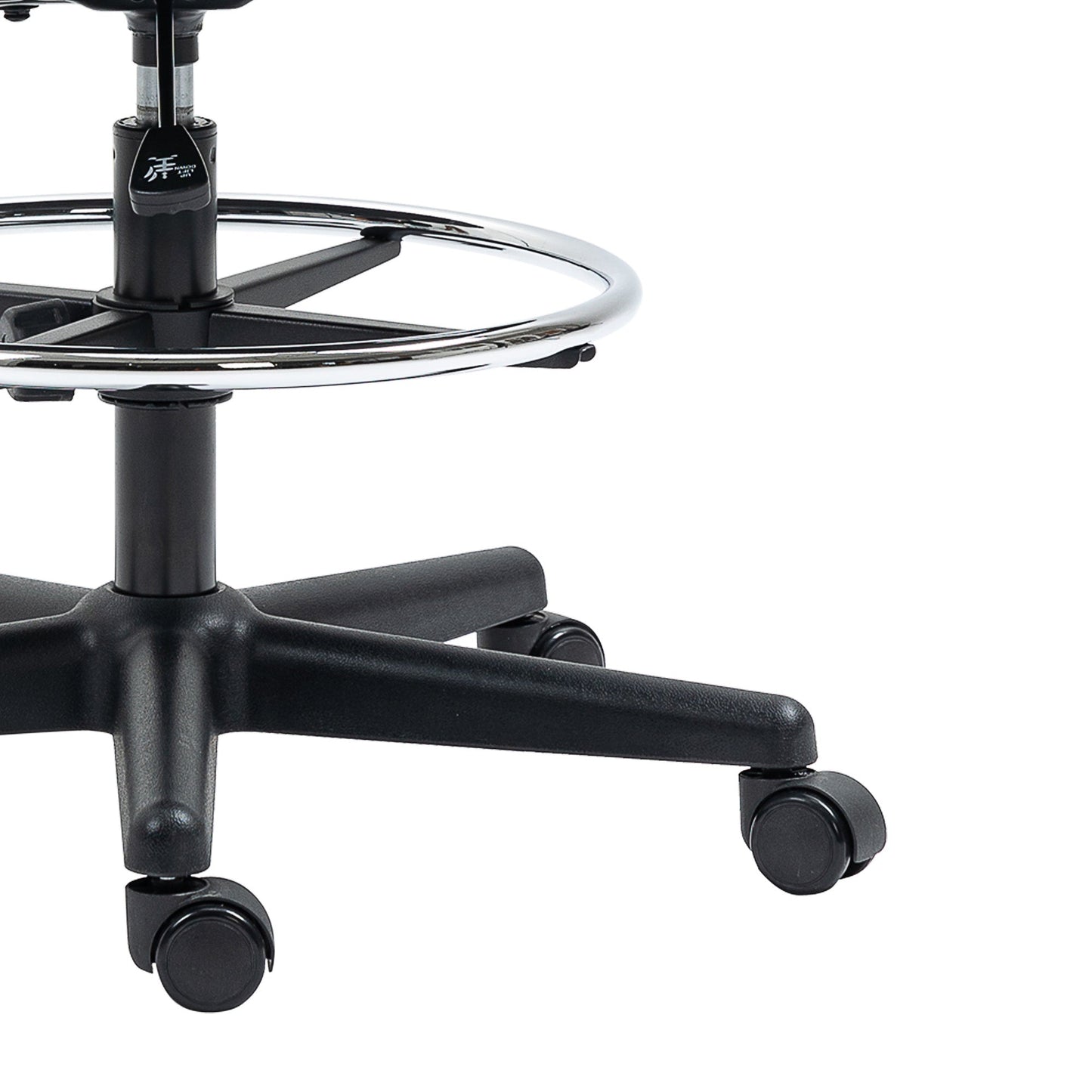 Vinsetto Drafting Chair, Standing Desk Chair, Painting Chair with Adjustable Height, Footrest Ring, Black