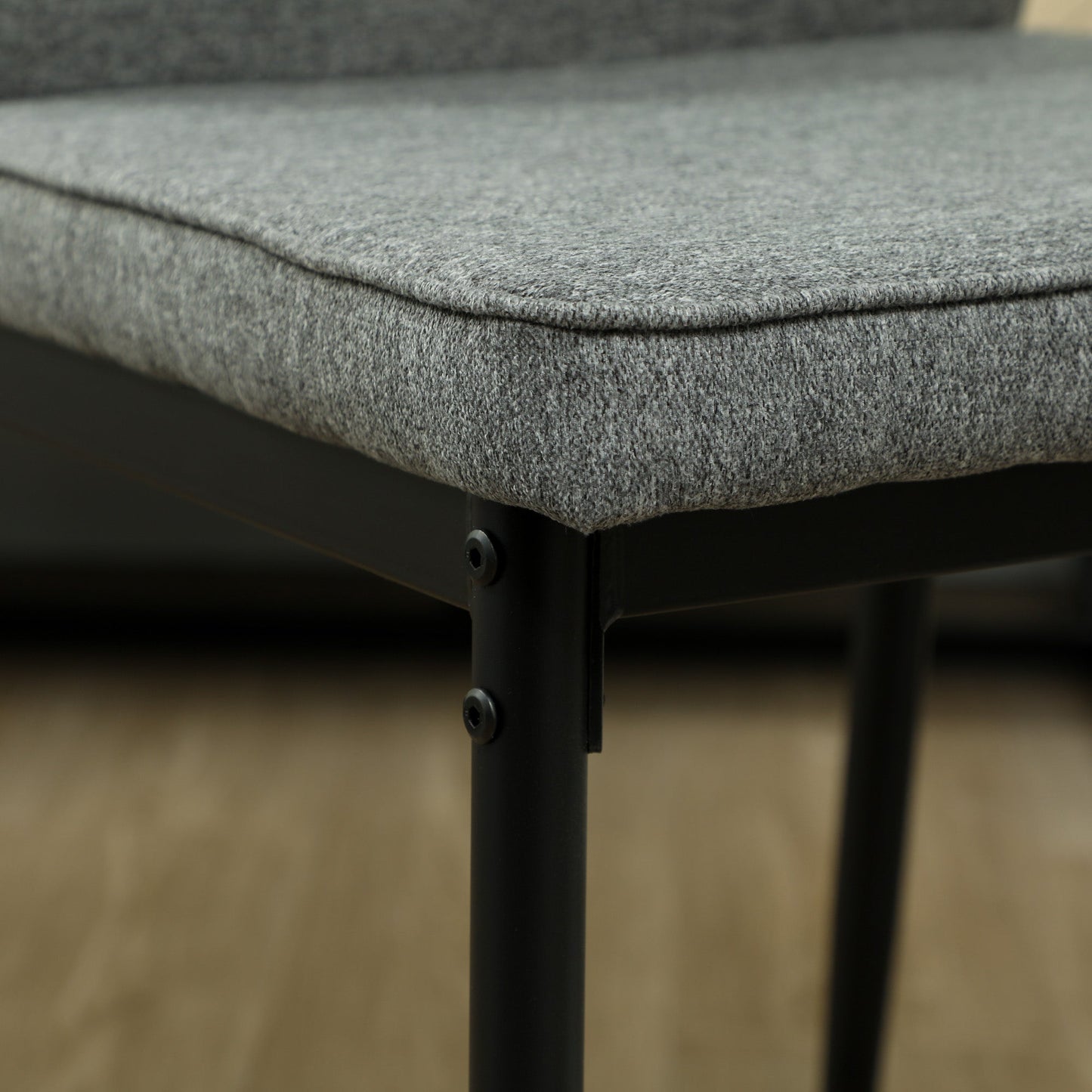 Velvet Dining Chairs Set of 2, Modern Armless Upholstered Kitchen Chairs with Metal Legs, Curved Back and Padded Seat, for Dining Room, Bedroom, Living Room, Grey