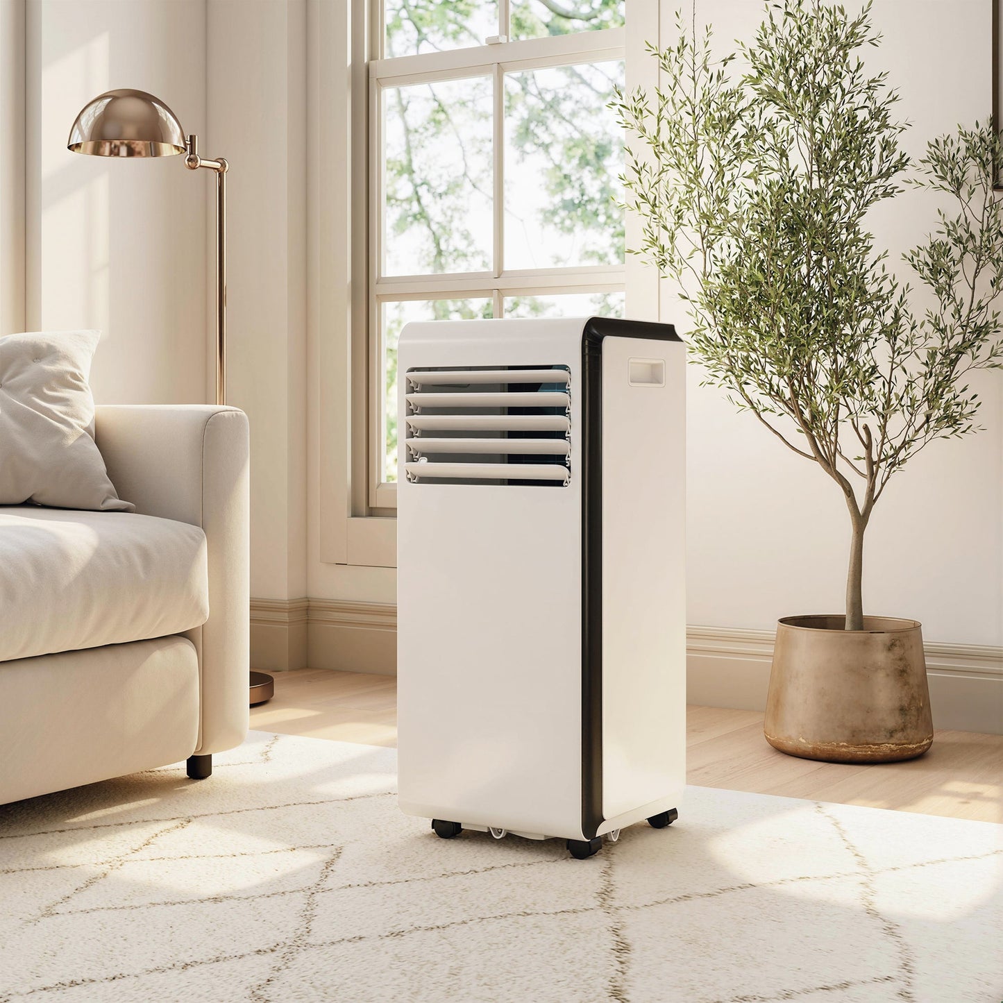 Portable Air Conditioner 9000 BTU, 4-in-1 Air Conditioning Unit with Cooling, Dehumidifier, Fan, Sleep Mode, Remote Control, 24H Timer, 2 Speeds, Child Lock, Window Kit, for Room up to 28 m²