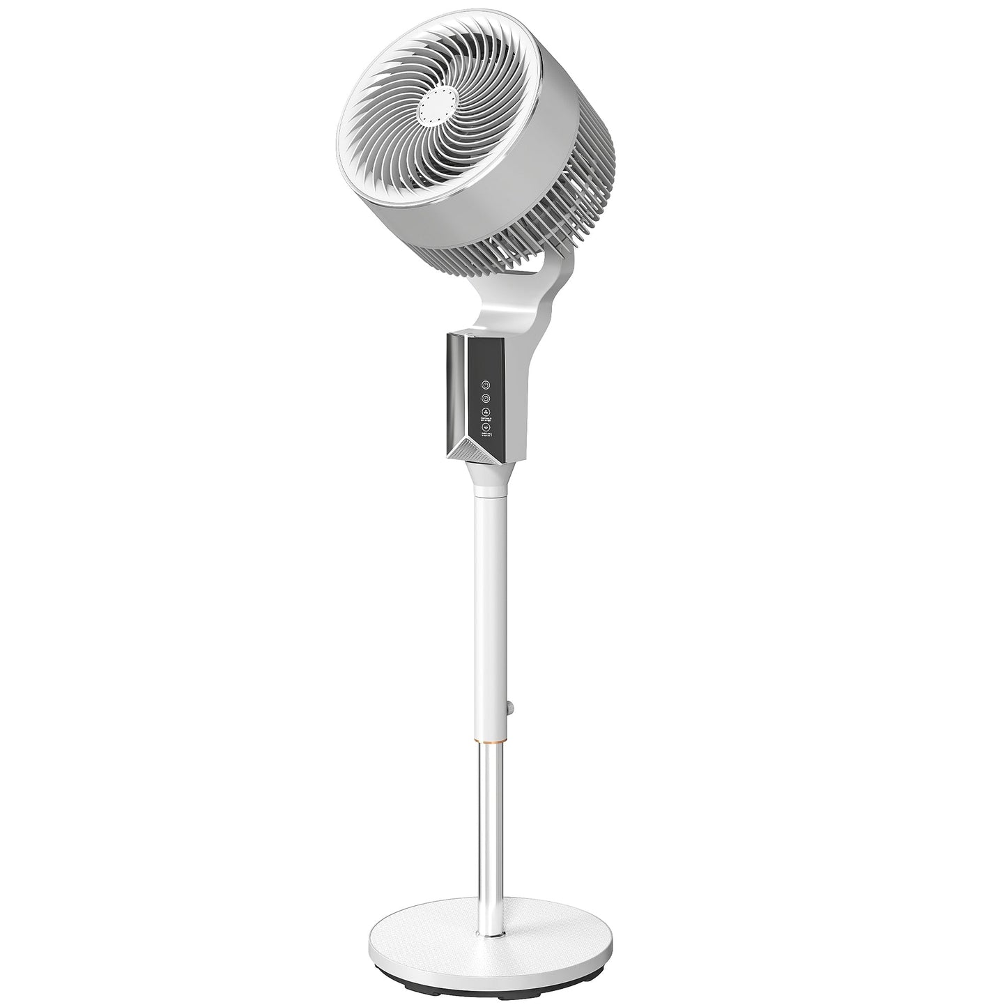 20 dB Silent Standing Fan for Bedroom, 46" Pedestal Fan with 65° Oscillating, 85° Vertical Tilt, 8 Speeds, Remote Control, 12H Timer, Adjustable Height, White
