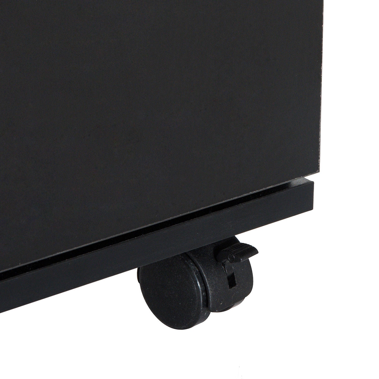 HOMCOM 2 Drawer Filing Cabinet with Wheels, Mobile Filing Cabinet for Home Office, Small Printer Stand, Black Wood Grain