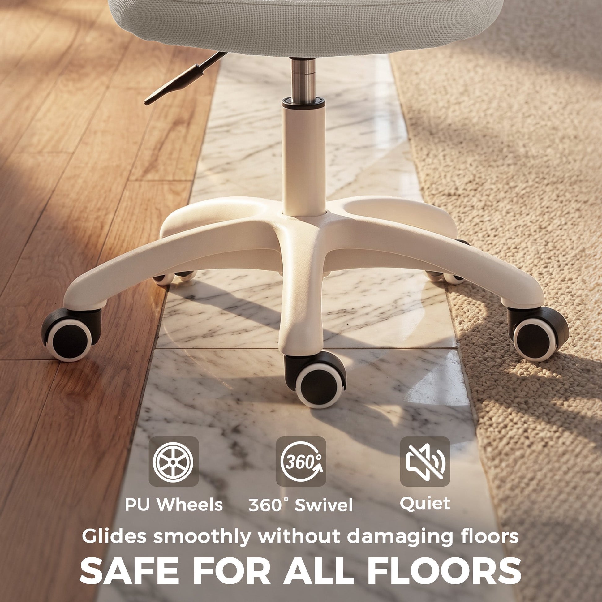 Ergonomic Office Chair, Armless Computer Desk Chair with Breathable Mesh Back, Padded Seat and Swivel Wheels, Adjustable Height for Home Office Study Bedroom, Grey
