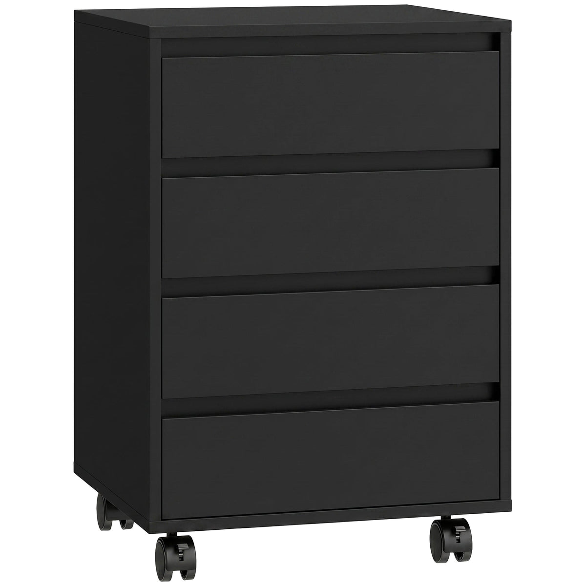 Mobile Filing Cabinet with 4 Drawers, Under Desk Storage Cabinet for Home Office, Black