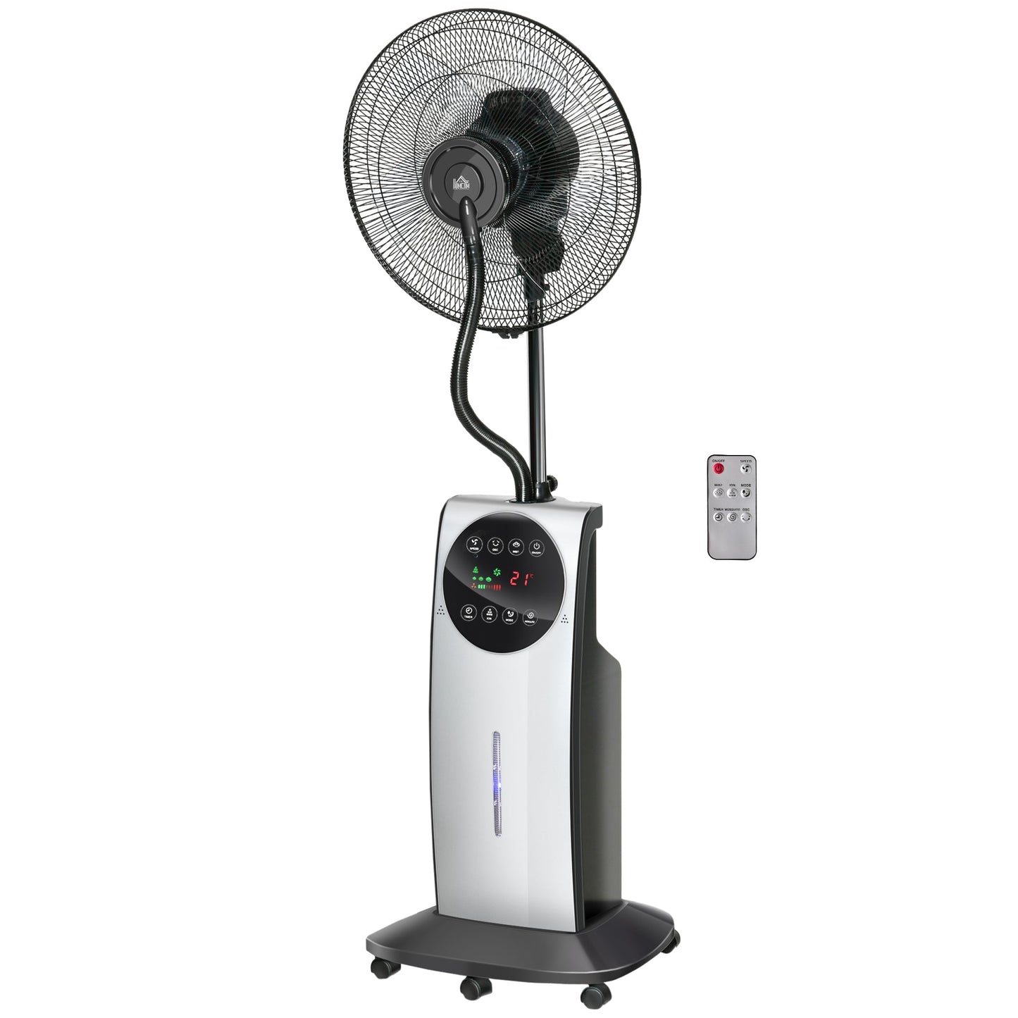 Pedestal Fan with Water Mist Spray, Spray Misting Fan with 70° Oscillation, Tilt Head, 3 Speeds, 3 Modes, Adjustable Mist, 3.1L Water Tank, Timer for Home, 135 cm