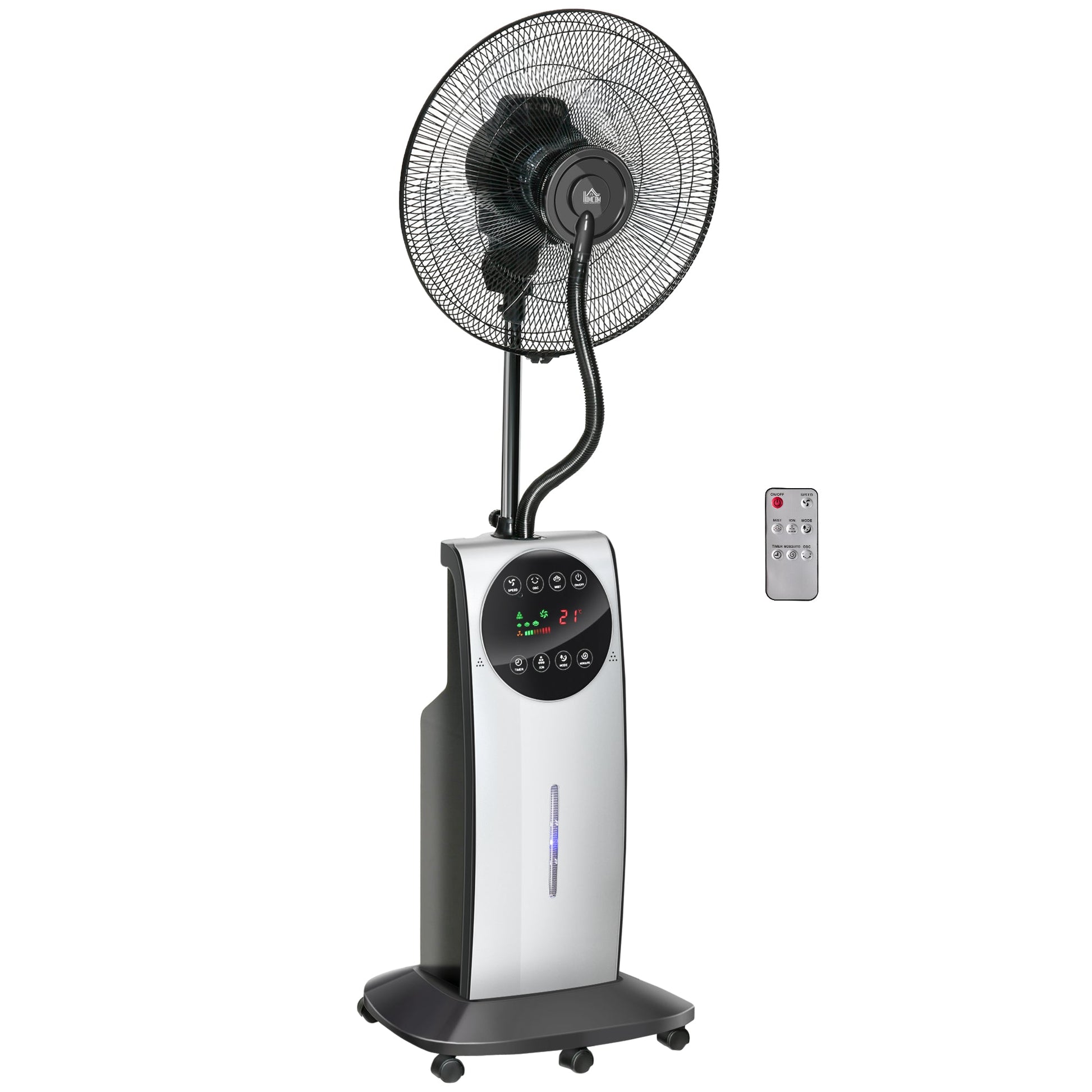 Pedestal Fan with Water Mist Spray, Spray Misting Fan with 70° Oscillation, Tilt Head, 3 Speeds, 3 Modes, Adjustable Mist, 3.1L Water Tank, Timer for Home, 135 cm