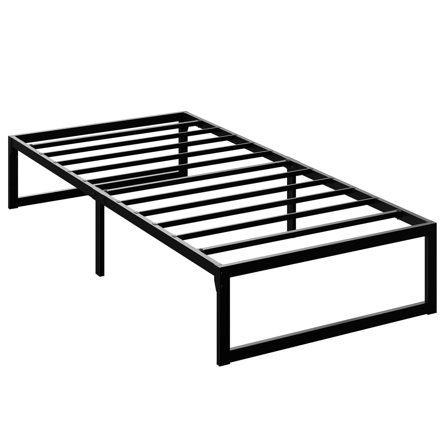 3ft Single Bed Frame with Underbed Storage, 32.5 cm Height, Metal Platform Bed Frame with Steel Slat Support, Noise-Free, Easy Assembly, Black