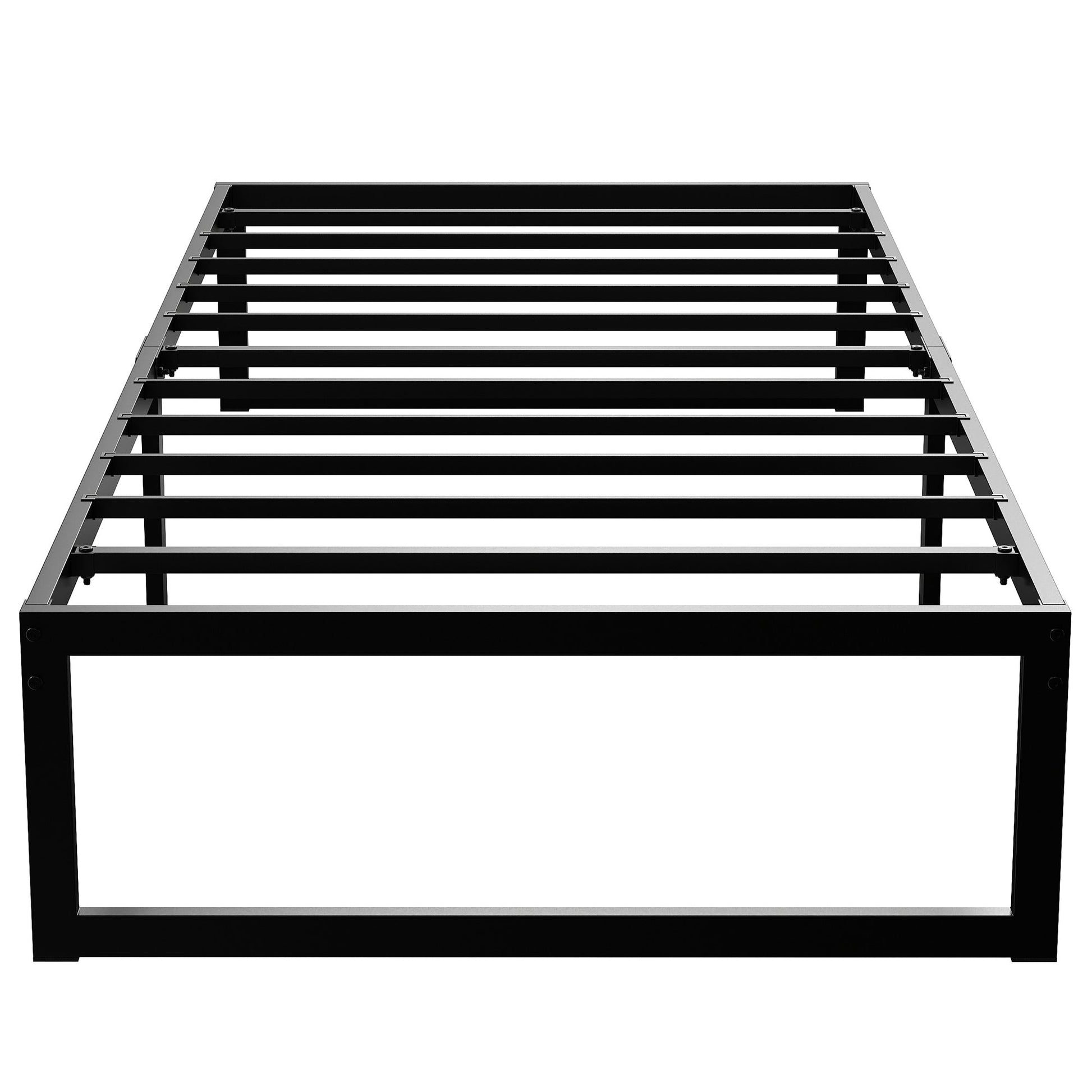 3ft Single Bed Frame with Underbed Storage, 32.5 cm Height, Metal Platform Bed Frame with Steel Slat Support, Noise-Free, Easy Assembly, Black