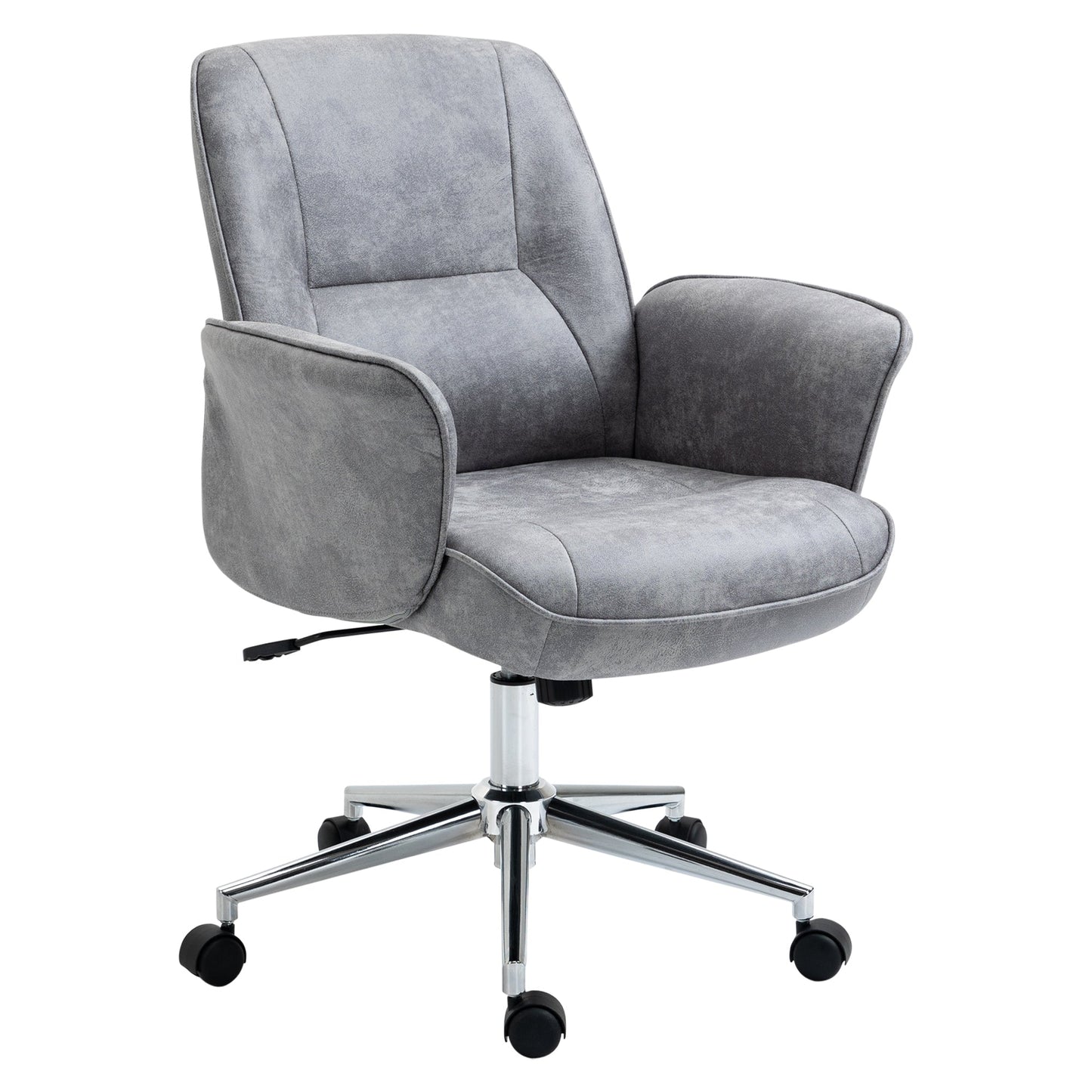 Vinsetto Swivel Computer Office Chair Mid Back Desk Chair for Home Study Bedroom, Light Grey