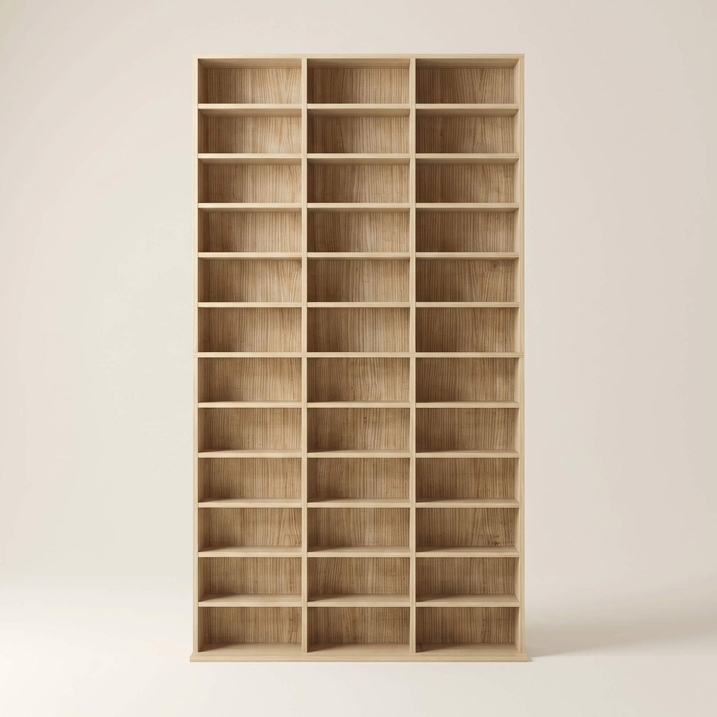 1116 CD/ 528 DVD Storage Unit, Media Storage Shelf, Wooden Display Unit with Adjustable Shelves, 102 x 195 cm, Oak Tone