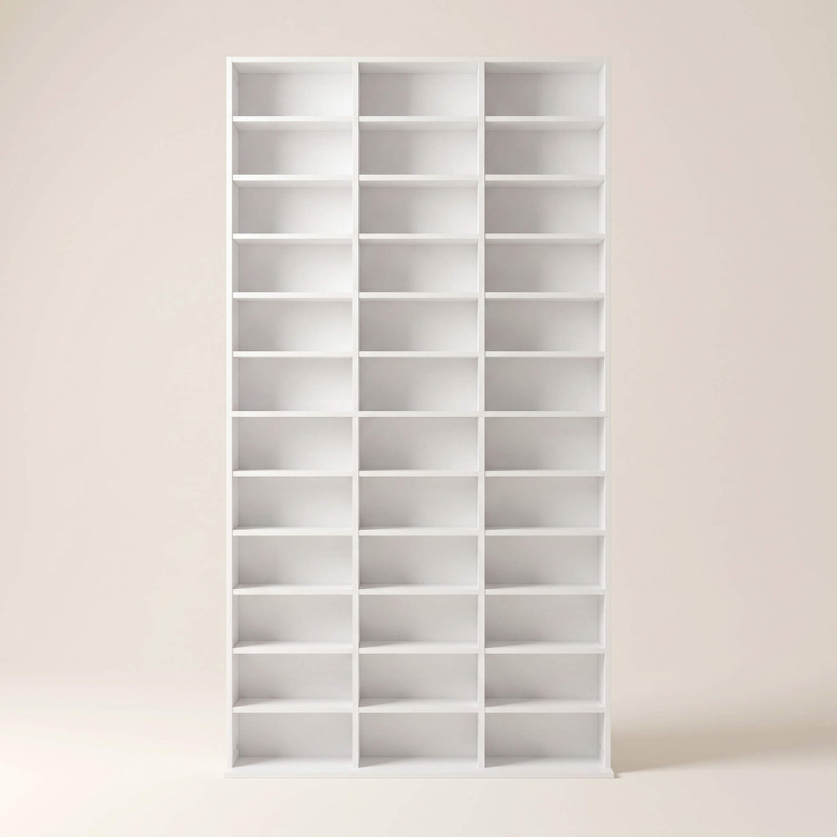 1116 CD/ 528 DVD Storage Unit, Media Storage Shelf, Wooden Display Unit with Adjustable Shelves, 102 x 195 cm, White