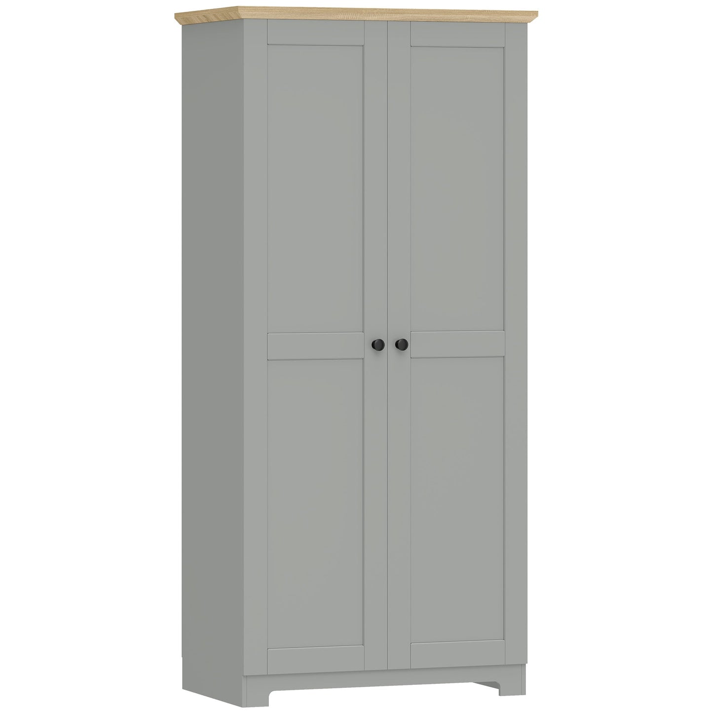 172cm Kitchen Cupboard, Freestanding Storage Cabinet with Doors and Shelves, Modern 2-Door Kitchen Pantry Cupboard for Dining Room, Grey