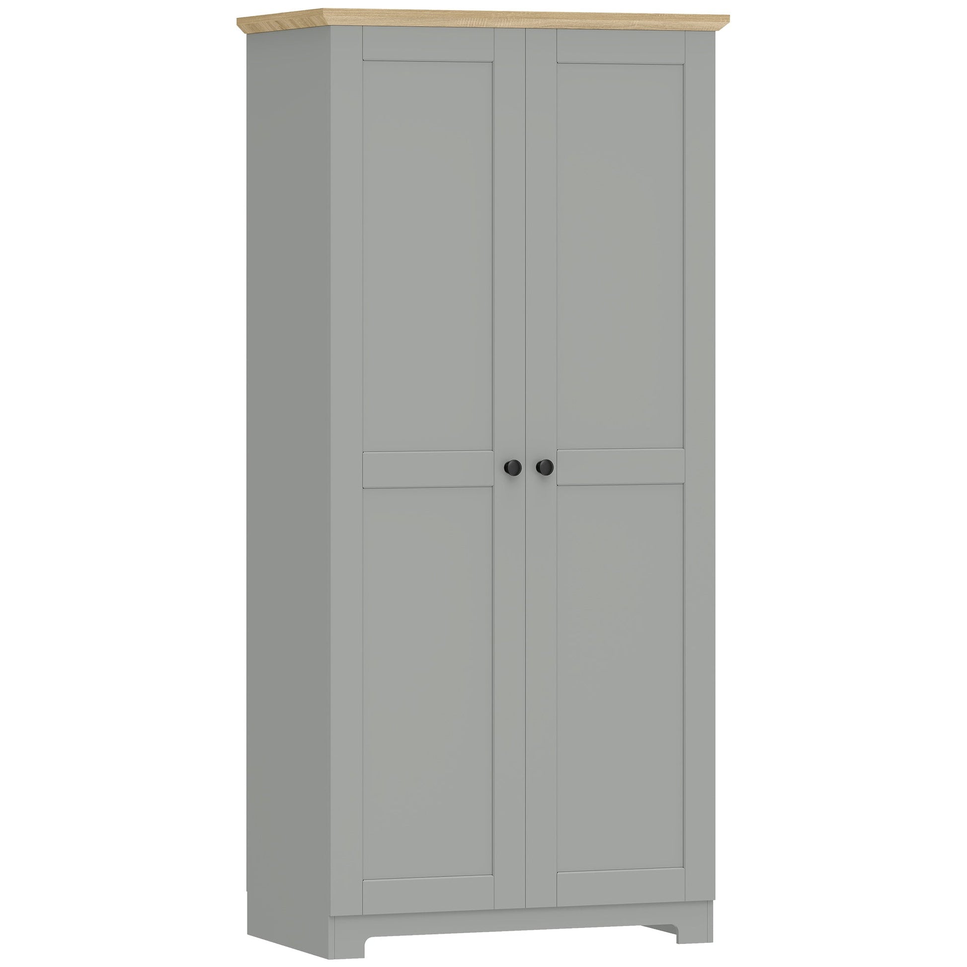 172cm Kitchen Cupboard, Freestanding Storage Cabinet with Doors and Shelves, Modern 2-Door Kitchen Pantry Cupboard for Dining Room, Grey