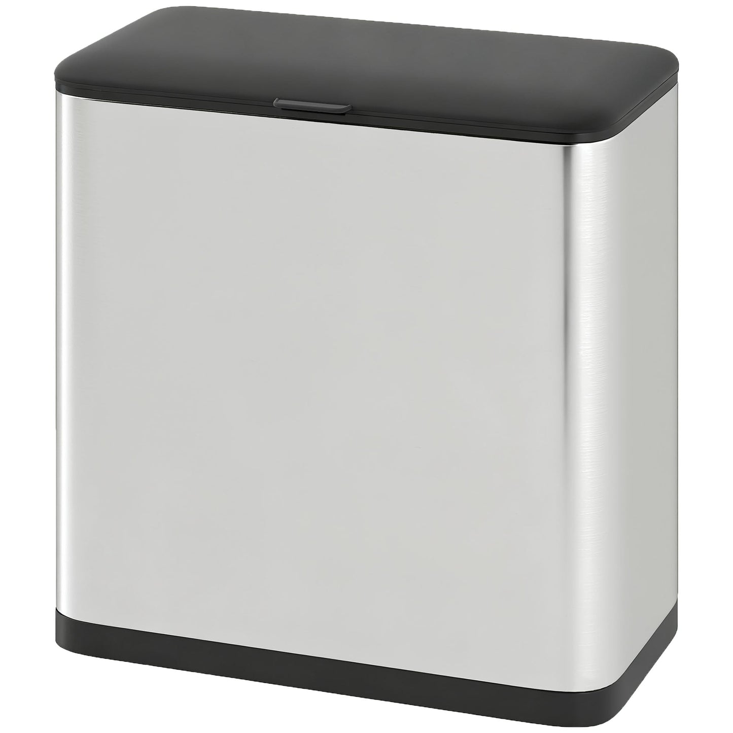 8L Hanging Kitchen Bin, Stainless Steel Rubbish bin with Press-to-Open and Stay-Open Lid, Removable Inner Bucket for Kitchen Cabinet Door, Under Sink, Bedroom, Office, Silver Tone