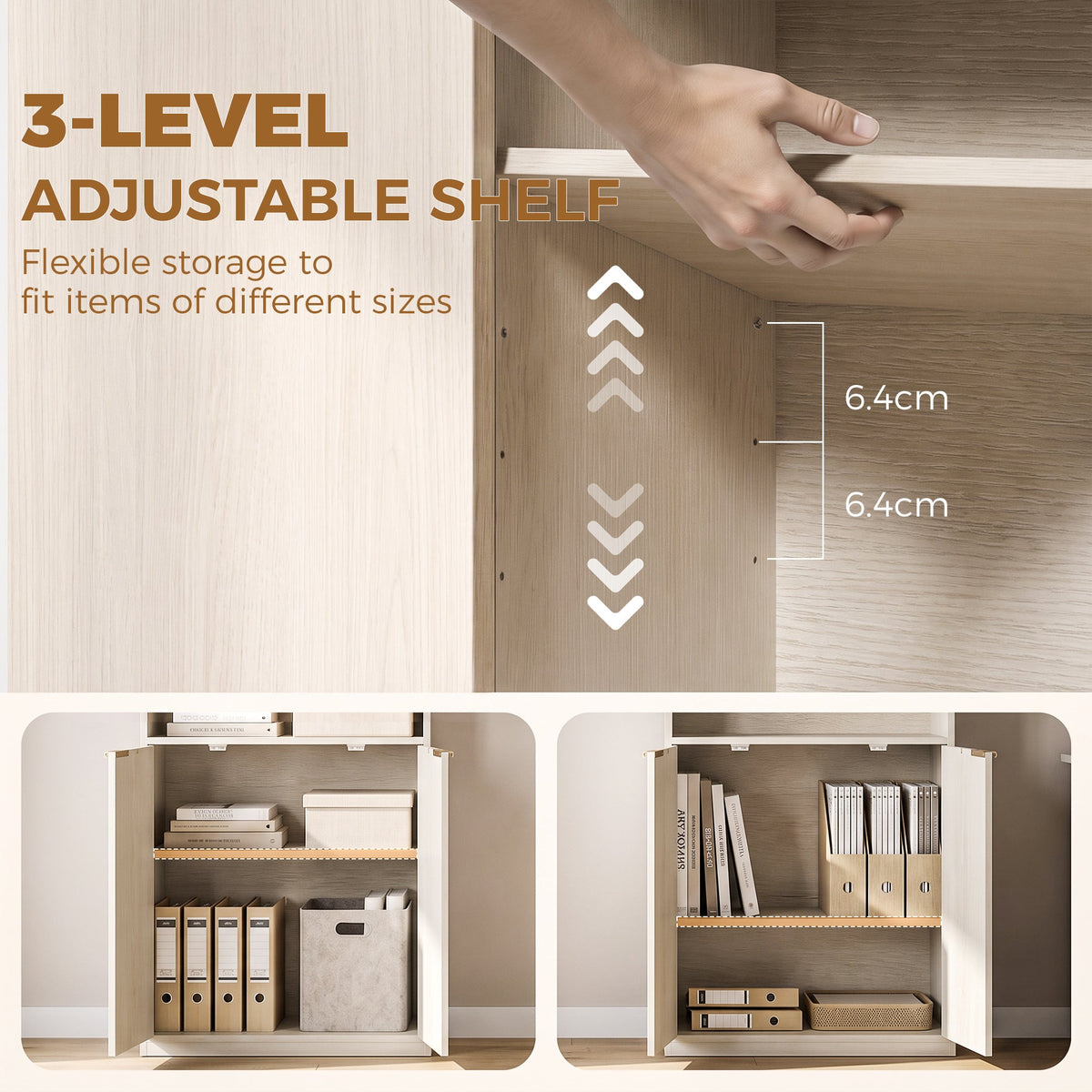 Slim Bookcase, 6-Tier Tall Bookshelf, Freestanding Shelving Unit with Cabinet, Adjustable Shelf, 60 x 24 x 182 cm for Living Room, Study, Home Office, Oak Wood Effect