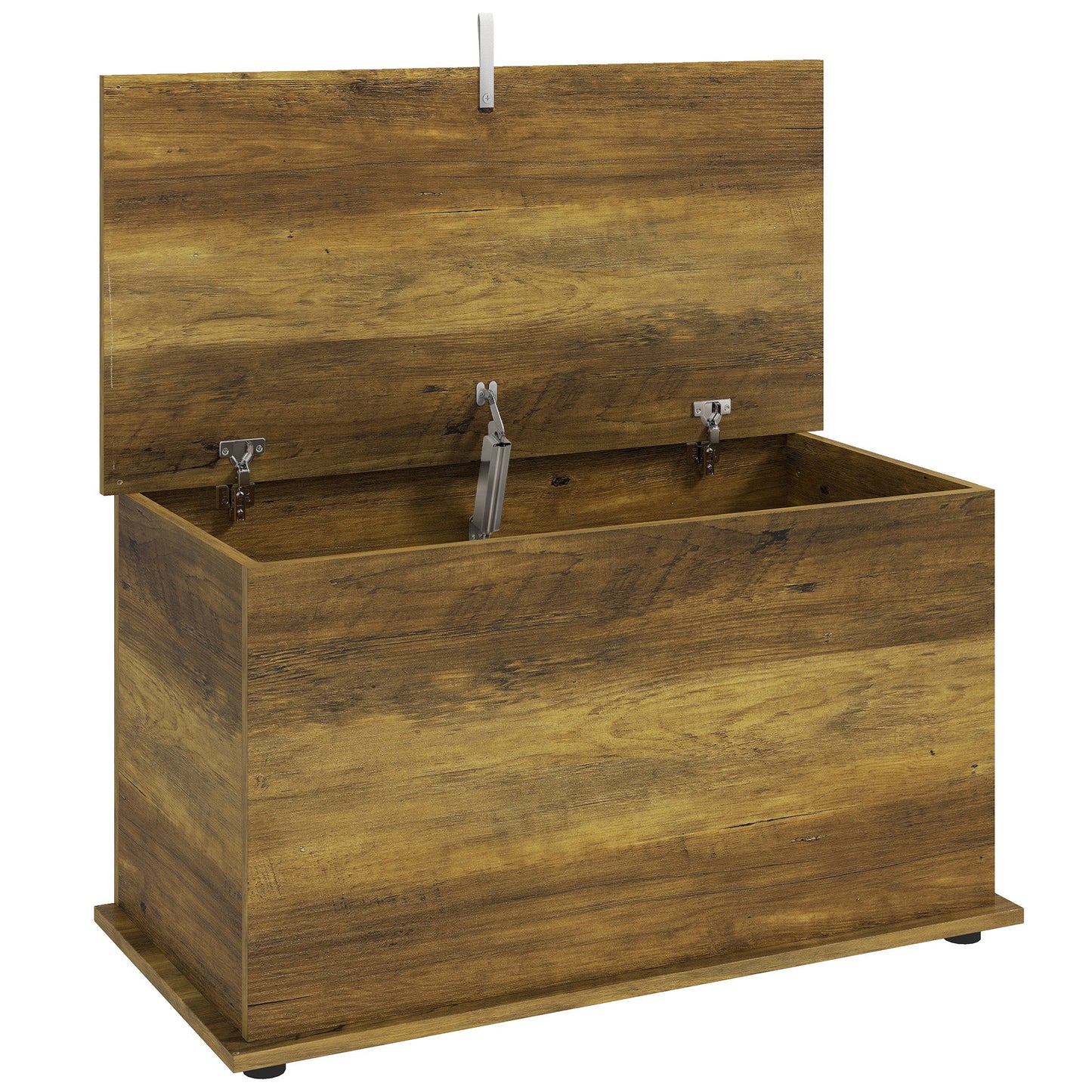 Storage Chest, Large 102L Blanket Box, Shoe Bench with Safety Hinged Lid, Storage Trunk, Bed End Bench for Bedroom, Hallway, Living room, Playroom, 80 x 40 x 45cm, Brown