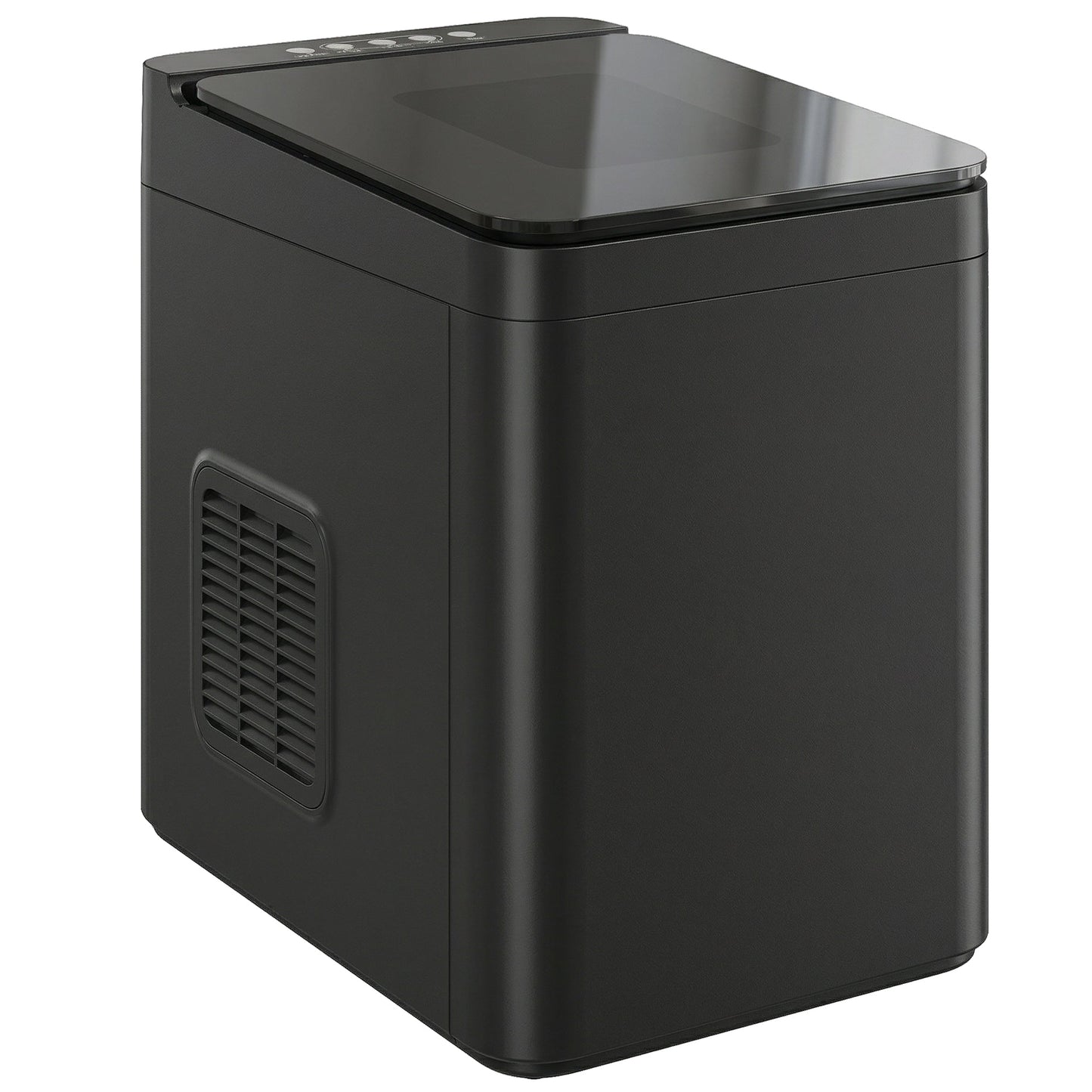Ice Maker Machine Countertop, 12kg/24H, 9 Cubes in 7 Mins, 2 Sizes, Self-Cleaning Compact Ice Cube Maker with Scoop and Basket for Home Office Kitchen RV, Black