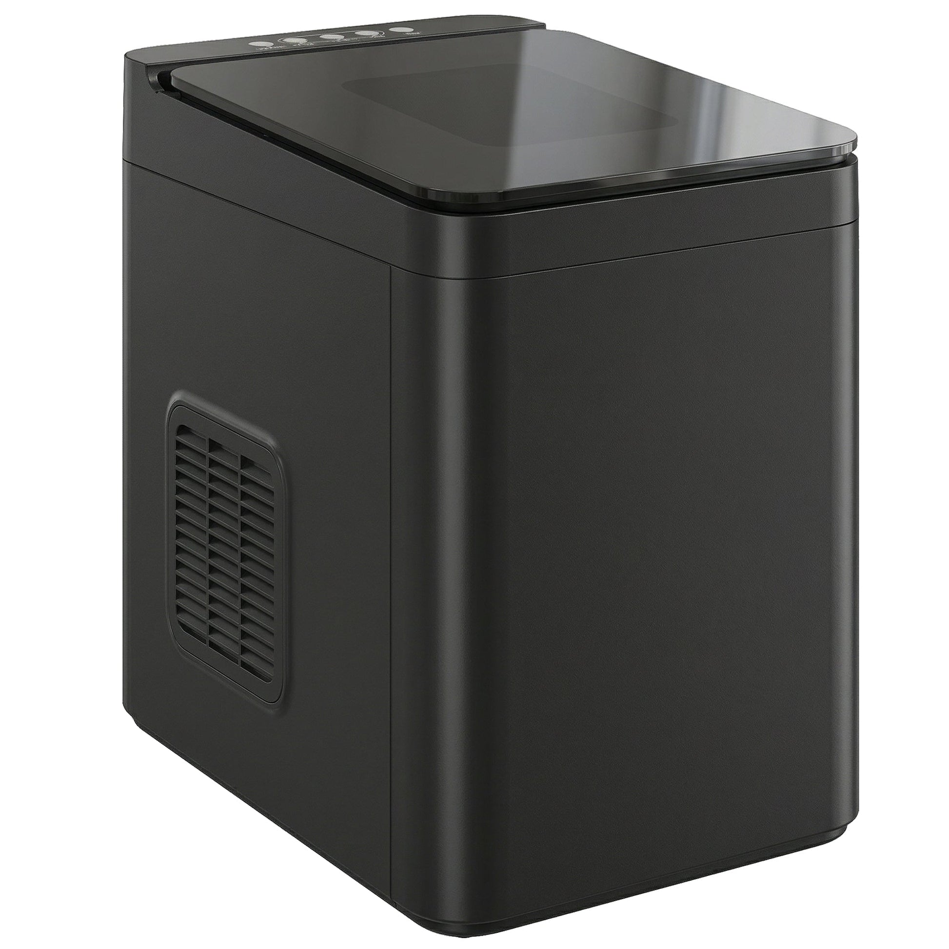 Ice Maker Machine Countertop, 12kg/24H, 9 Cubes in 7 Mins, 2 Sizes, Self-Cleaning Compact Ice Cube Maker with Scoop and Basket for Home Office Kitchen RV, Black