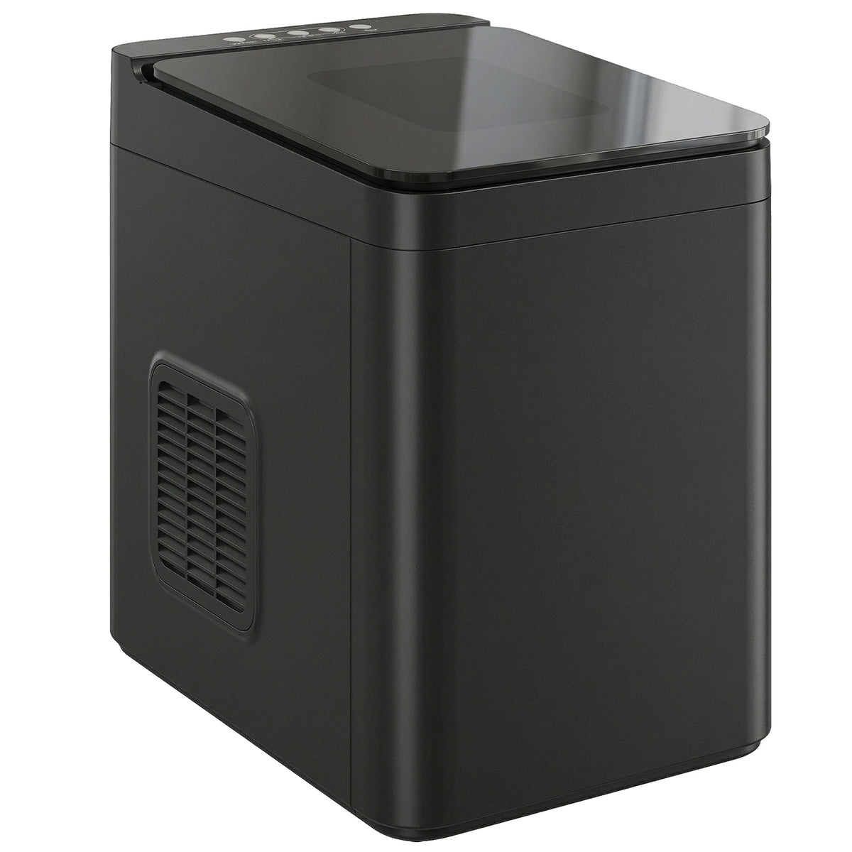 Ice Maker Machine Countertop, 12kg/24H, 9 Cubes in 7 Mins, 2 Sizes, Self-Cleaning Compact Ice Cube Maker with Scoop and Basket for Home Office Kitchen RV, Black
