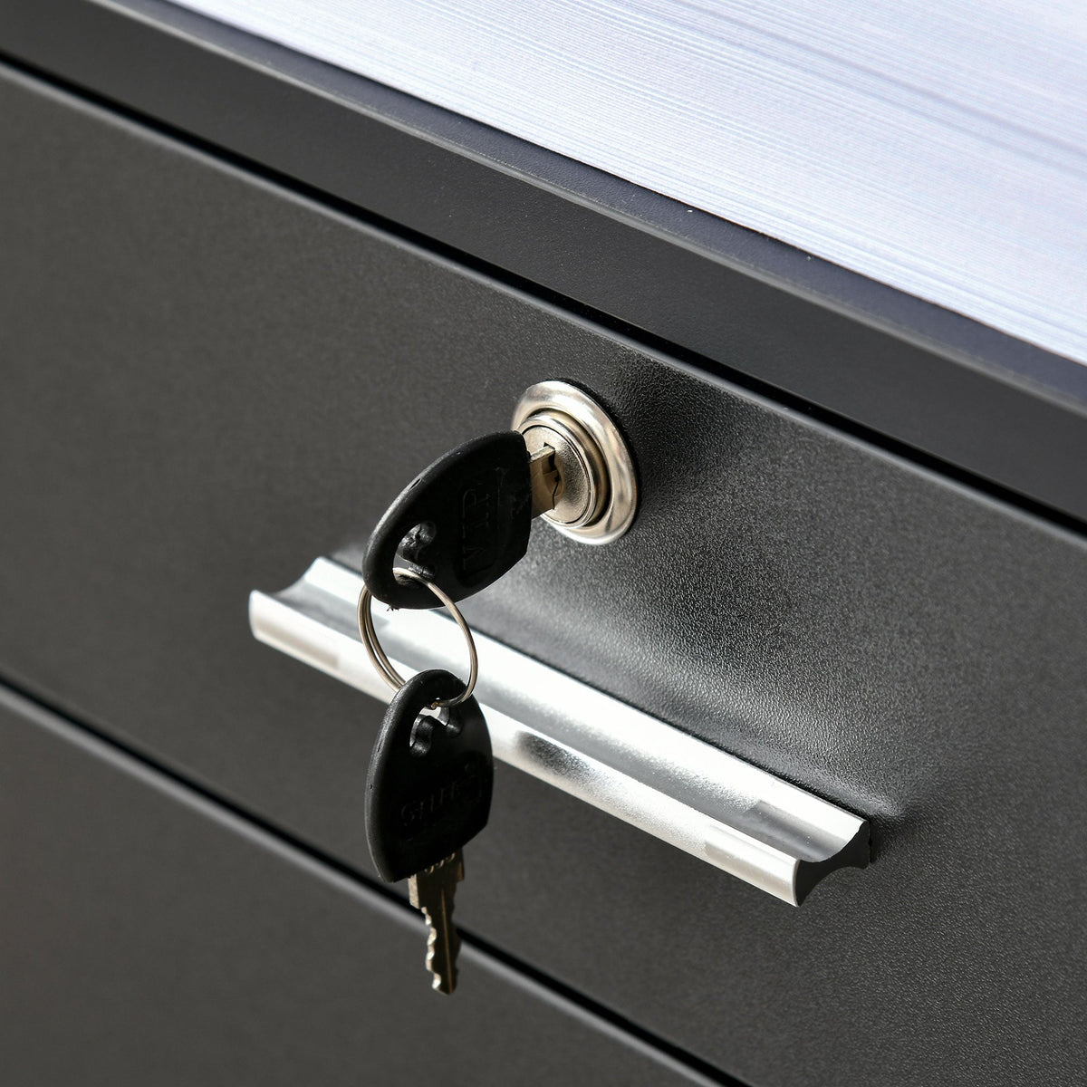 Vinsetto Mobile File Cabinet Lockable Storage Unit Cupboard for A4 Letter Home Filing Furniture for Office, Bedroom and Living Room, 39x40x65cm, Black