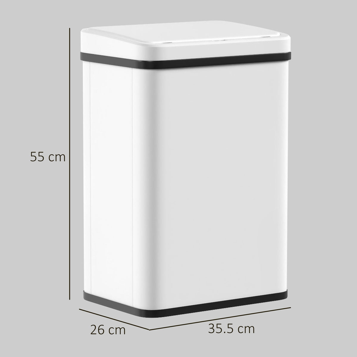 40L Sensor Bin with Quiet Soft-Close Lid, Automatic Touchless Motion Sensor Kitchen Bin with Fingerprint Resistant Stainless Steel for Hygienic Gyms, Home Office Use, White