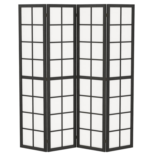 4 Panel Folding Room Divider, Freestanding Privacy Screen, Indoor Room Partition for Living Room, Bedroom and Office, 160 x 170cm