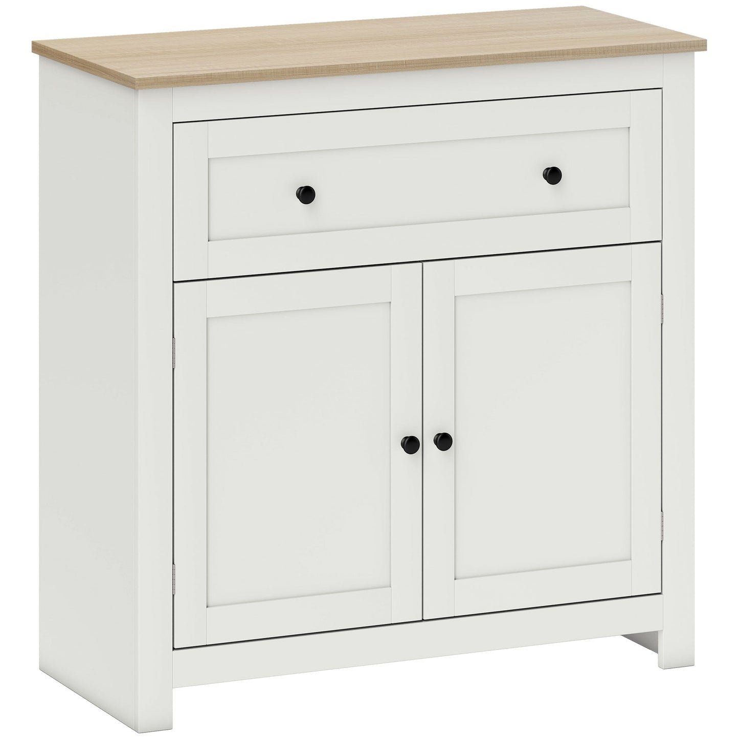Sideboard Storage Cabinet, Modern Kitchen Cupboard with Adjustable Shelf, Drawer and Double Doors, Sideboard for Living Room, Dining Room, Hallway, Cream White