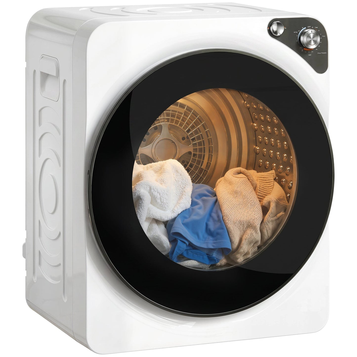 5kg Vented Tumble Dryer, 1000W Compact Tumble Dryer with 5 Drying Modes, Stainless Steel Tub, Freestanding Stackable Clothes Drying Machine, White