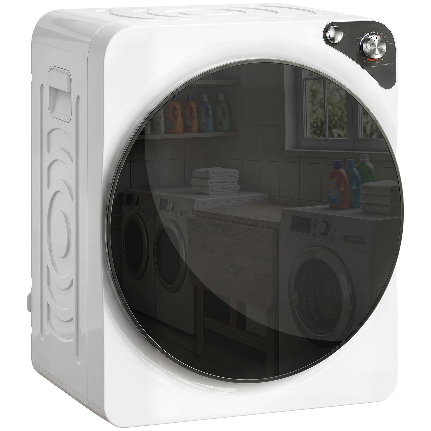5kg Vented Tumble Dryer, 1000W Compact Tumble Dryer with 5 Drying Modes, Stainless Steel Tub, Freestanding Stackable Clothes Drying Machine, White