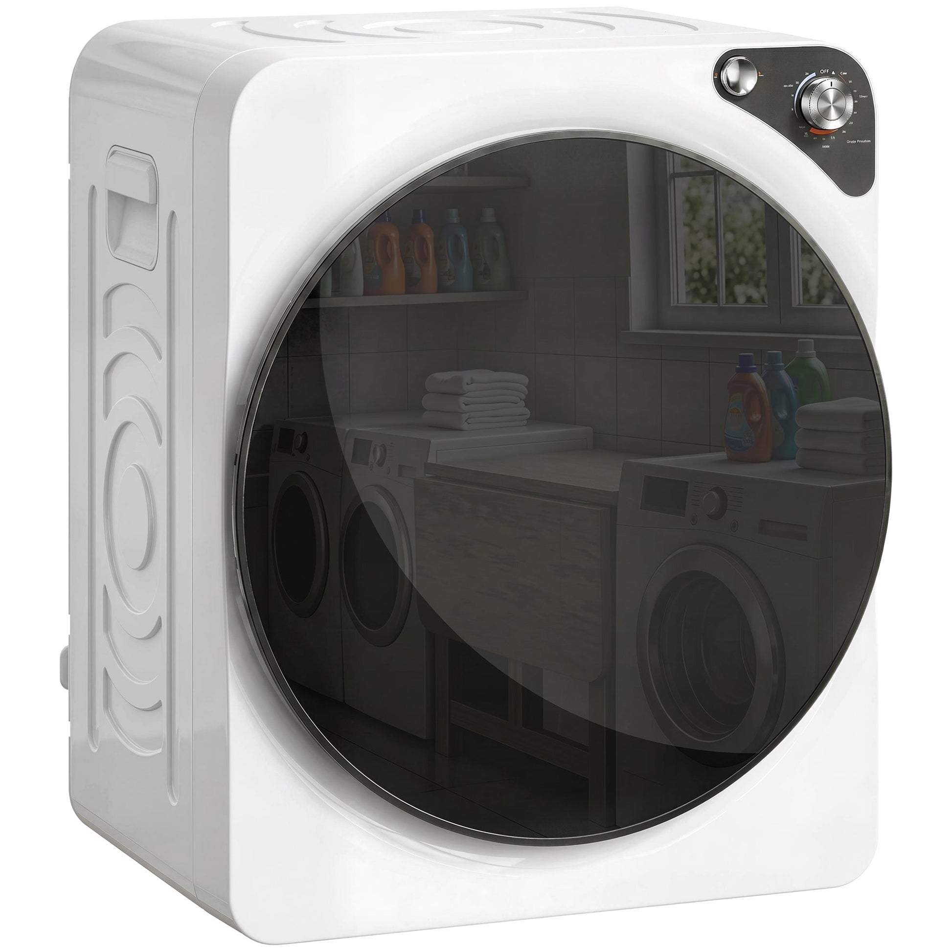 5kg Vented Tumble Dryer, 1000W Compact Tumble Dryer with 5 Drying Modes, Stainless Steel Tub, Freestanding Stackable Clothes Drying Machine, White