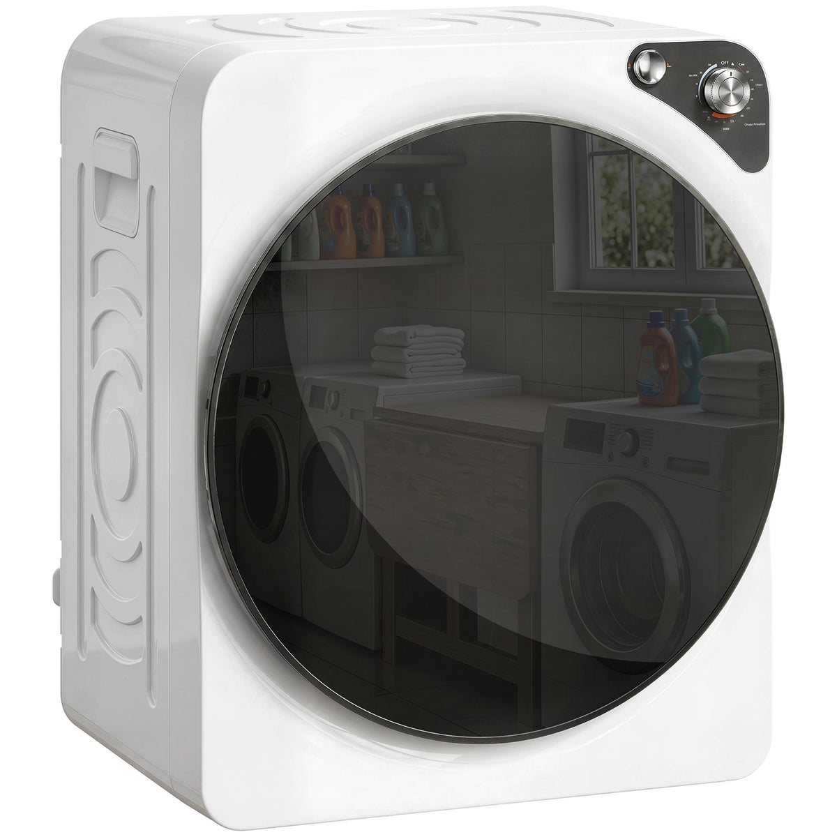 5kg Vented Tumble Dryer, 1000W Compact Tumble Dryer with 5 Drying Modes, Stainless Steel Tub, Freestanding Stackable Clothes Drying Machine, White