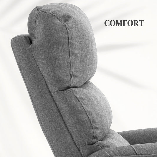 HOMCOM Power Lift Recliner Armchair, Electric Lift Chair for Elderly, Fabric Riser and Reclining Chair with Remote Control, Side Pockets, Extended Footrest, for Living Room, Grey
