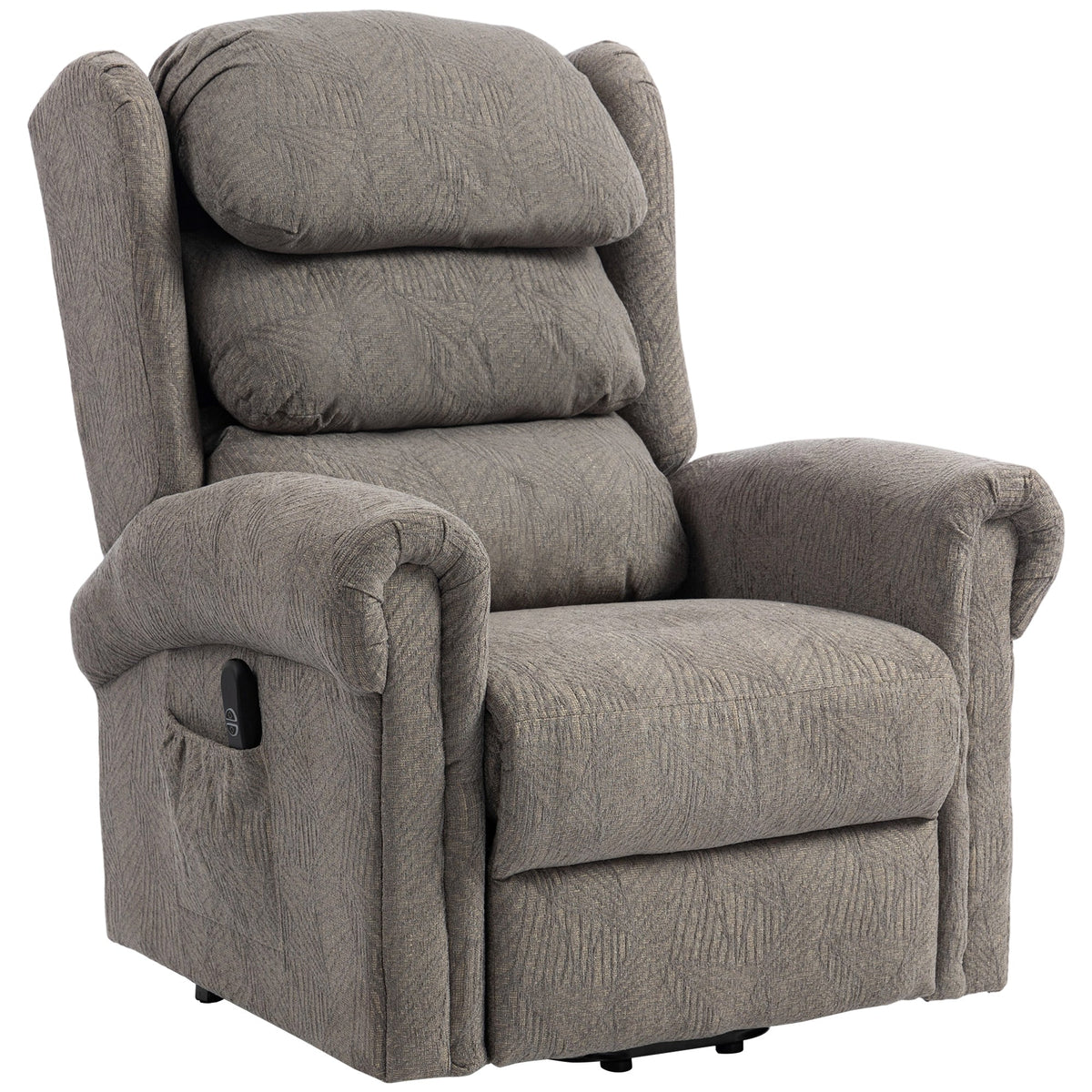 Power Lift Recliner Chair for Elderly, Velvet-Feel Electric Riser and Recliner Armchair for Living Room with USB Charging Port, Remote Control, 2 Side Pockets, Thick Padded Back, Dark Grey