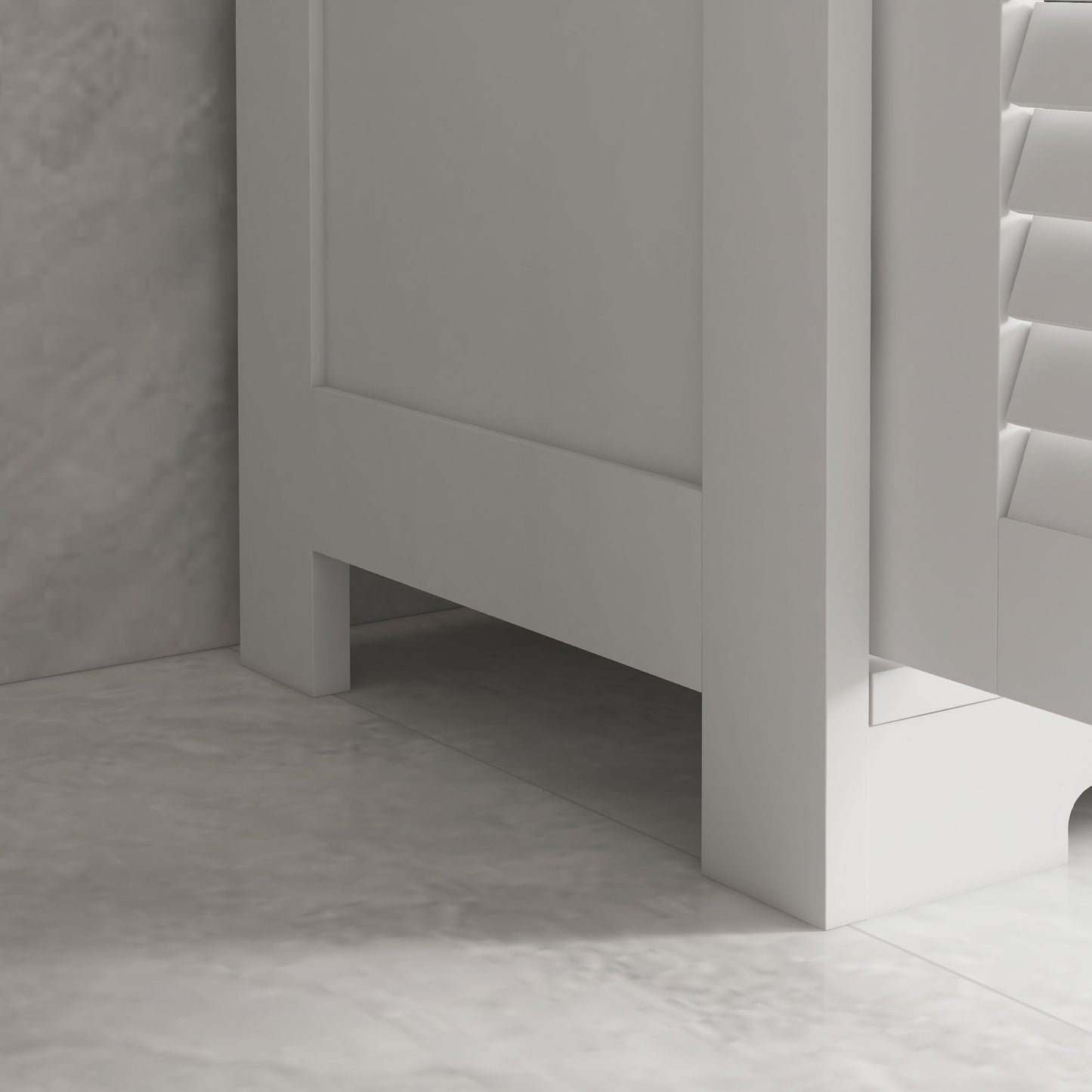 kleankin Bathroom Cabinet with Drawers, Bathroom Storage Cabinet with Louvred Doors, Open Compartment and Adjustable Shelf for Washroom, White