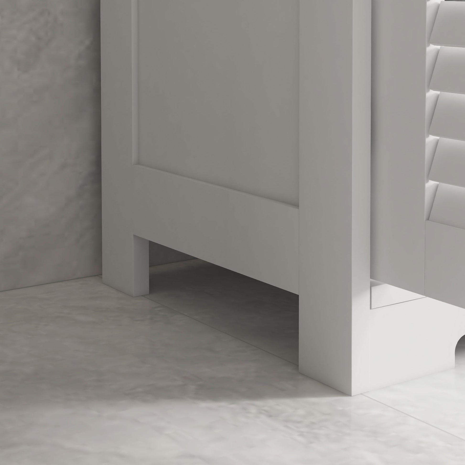 kleankin Bathroom Cabinet with Drawers, Bathroom Storage Cabinet with Louvred Doors, Open Compartment and Adjustable Shelf for Washroom, White
