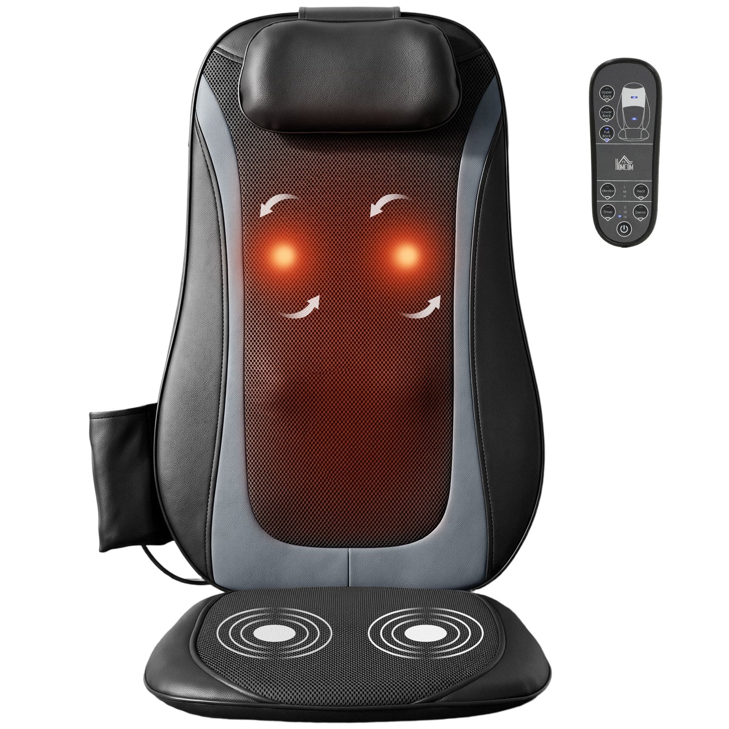 Back Massager with Heat, Deep Tissue Kneading Massage Chair with 3-Level Seat Vibration, Massage Chair Pad for Back Pain, Home Office Use, Gifts for Men and Women